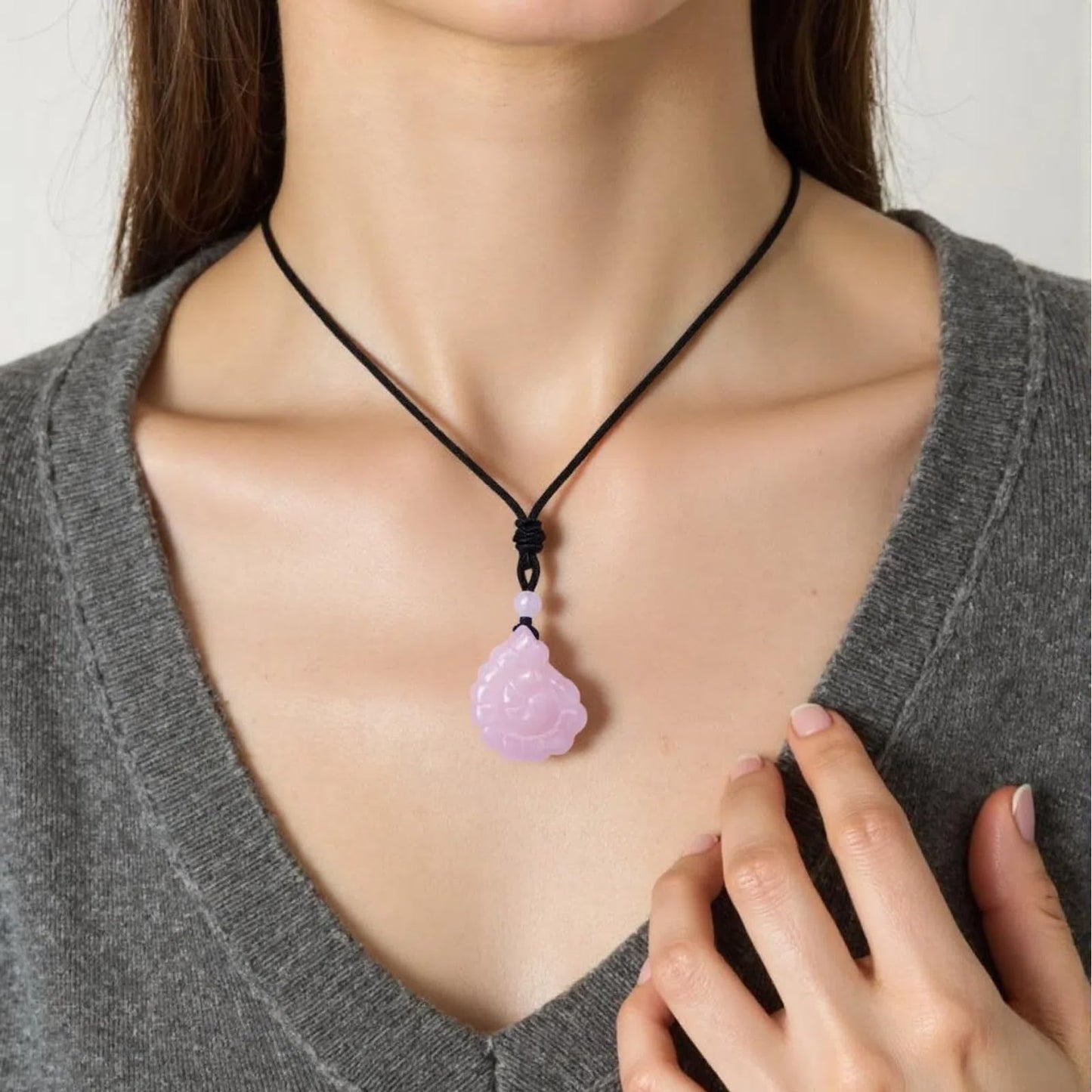 EDEN'S CALL Crystal Conch Shell Necklace for Women Healing Stone Ocean Pendant, Boho Beach Necklace with Polished Natural Gemstone Adjustable Cord Worry Stone Jewelry Gift, Rose Quartz