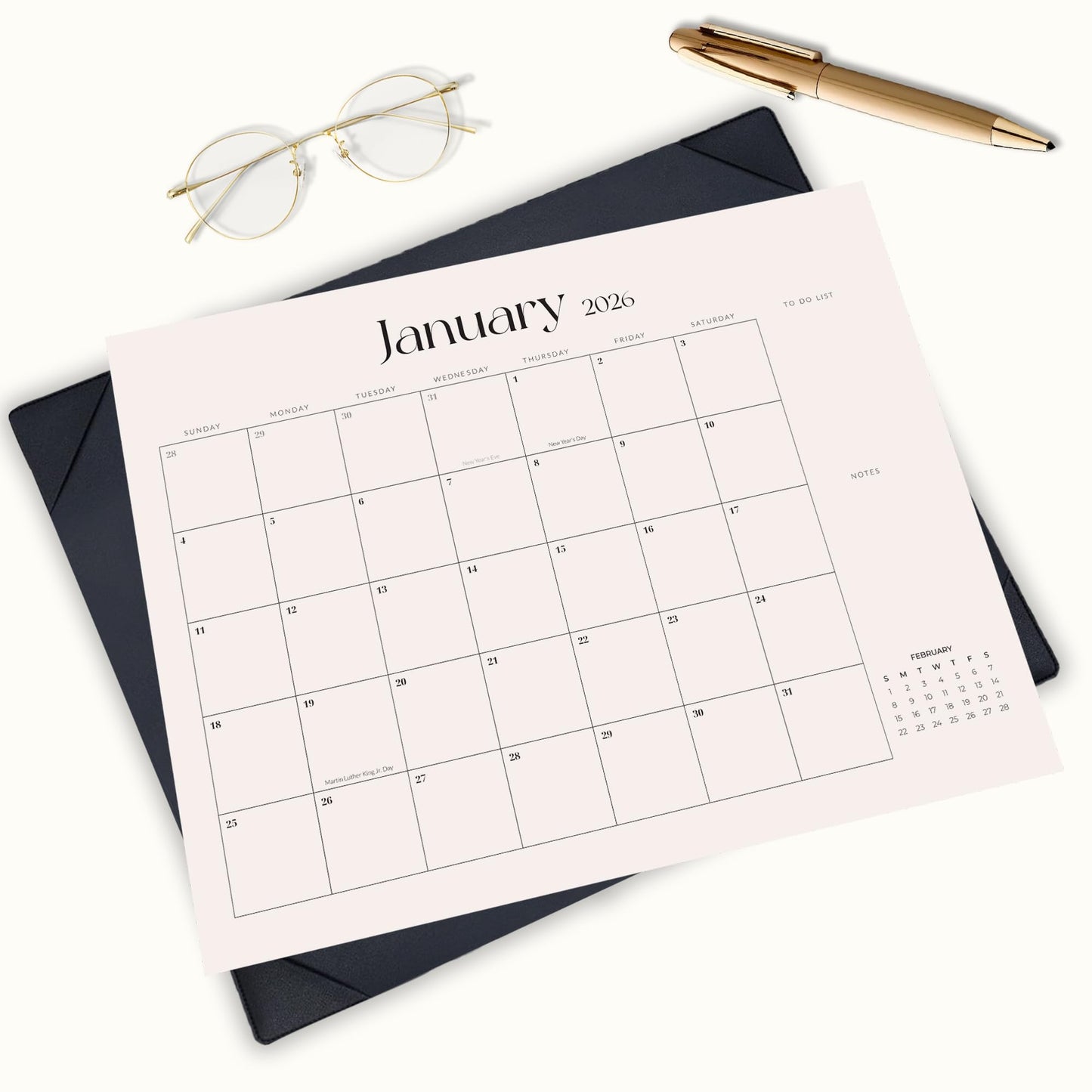 Tutazook Large Desk Calendar 2026-2027 with Desk Mat, Desktop Calendar 18 Monthly Runs from January 2026 to June 2027, Desk Pad Calendar 22 x 17 Inch Perfect for Planning, Organizing, and Scheduling Your Life (Black)