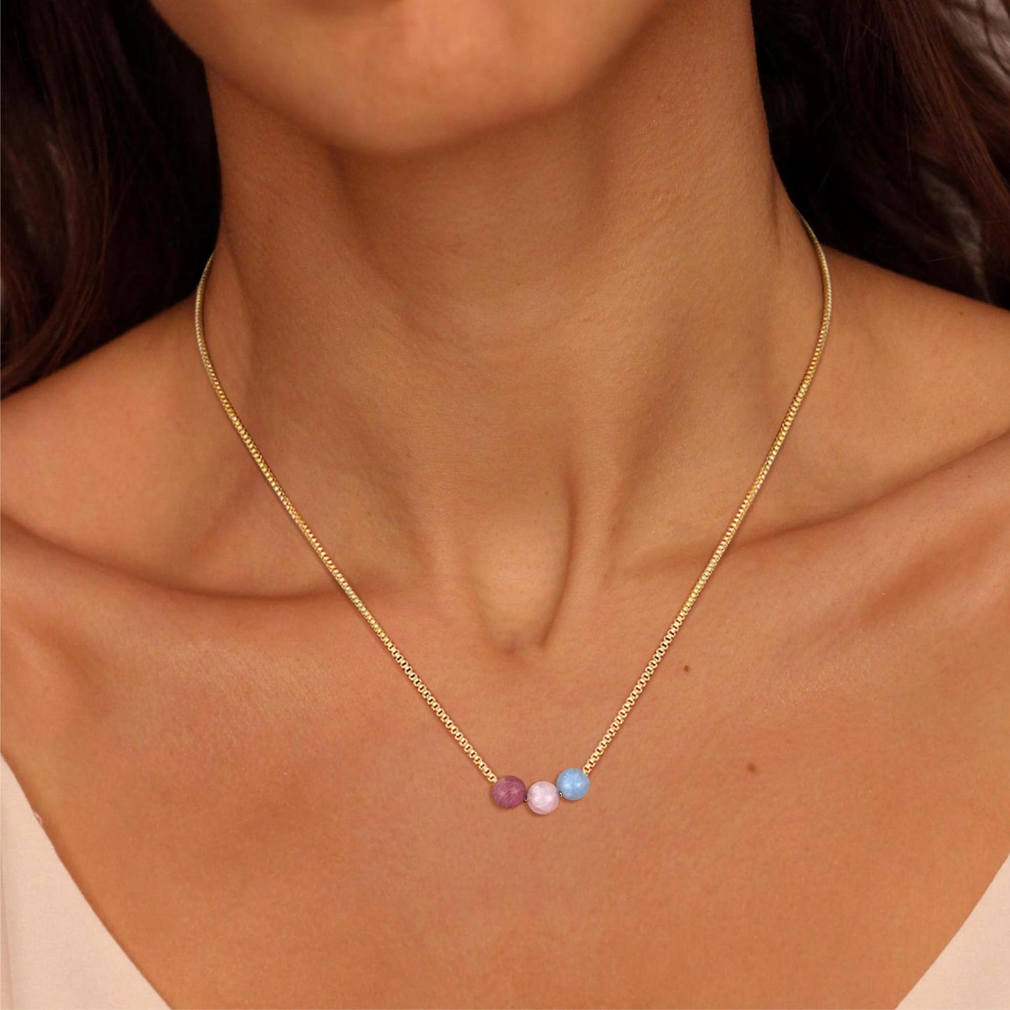 Suarlly Healthy Pregnancy Gifts Natural Stone Necklace for Pregnant Women Pregnancy Gifts for New Expecting Mom Mothers Day Jewelry Gift