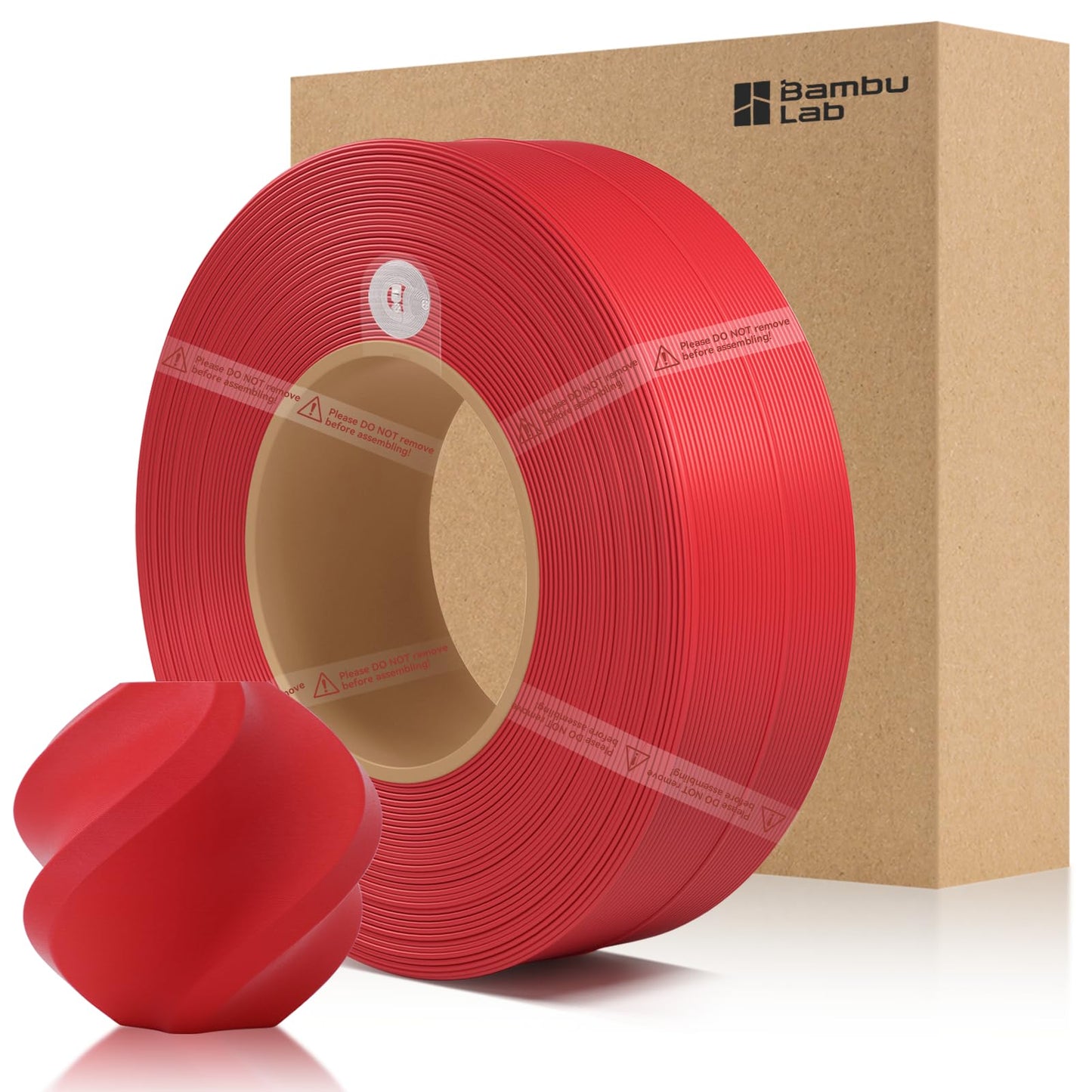Bamboo PLA Matte Refill Filament 1.75mm 1 KG (2.2lbs) with RFID for Bambu Lab A1/X1/P1 Series 3D Printers,Easy to Print, 3D Printing Filament,No Spool, +/- 0.03mm (Scarlet Red 11200)