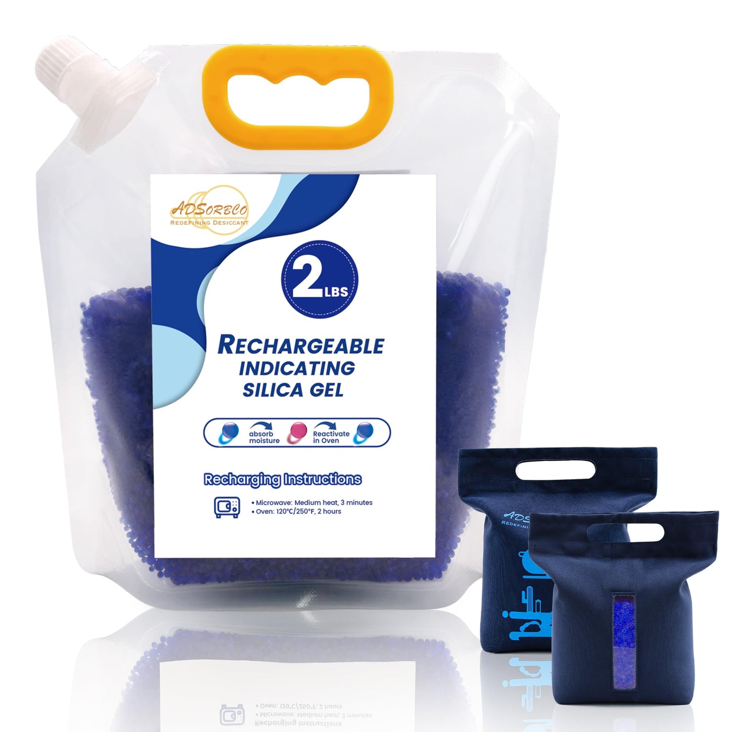 2 LBS with 1 Bag Premium Blue to Pink 3mm Silica Beads, Reusable Desiccant Bulk for 3D Filament, Electronics, Cameras, Jewelry, and Safes (Blue to Pink, 2 LBS with 1 Bag)