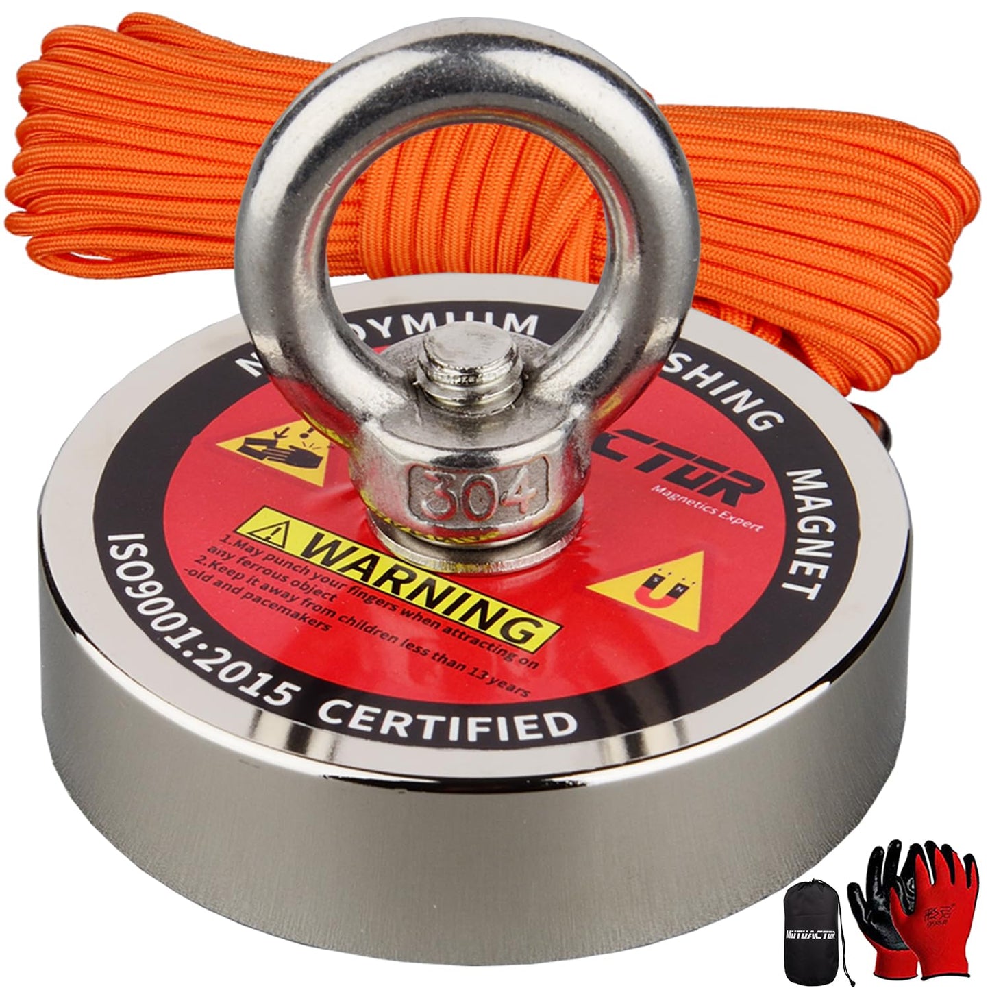 MUTUACTOR Strong Fishing Magnets,Φ 2.95” Heavy Duty Magnet Fishing Kit with 20Ft Duarble Rope,Powerful 650lbs Neodymium Magnet Fishing for Treasure Hunting Retrieving Metallic Tools in Lakes Rivers
