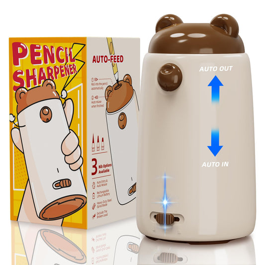 ZMOL Fully Automatic Pencil Sharpener, Electric Pencil Sharpener for Kids, Auto in & Out, Rechargeable Pencil Sharpeners for 6-12mm Jumbo Colored Pencils, Home/Classroom/Office