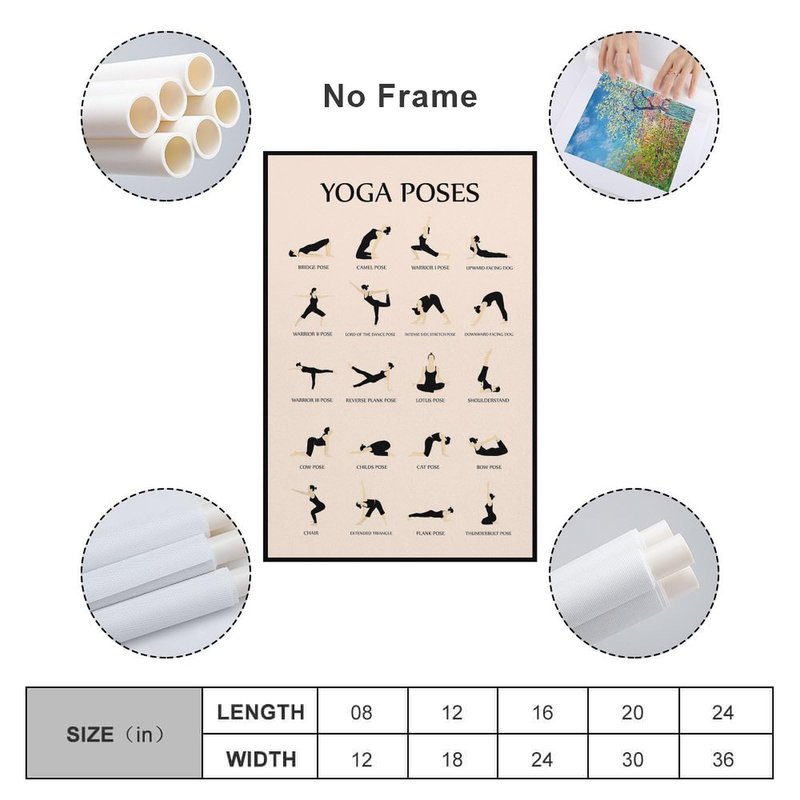 CYPGTBCK Yoga Poster for Beginners Home Gym Workout Poster Decorative Painting Canvas Wall Art Living Room Posters Bedroom Painting 12x18inch(30x45cm)