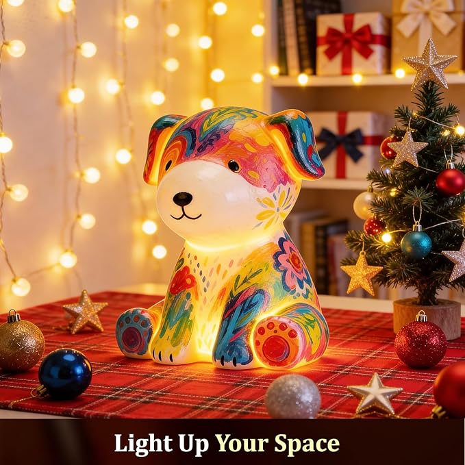 Paint Your Own Dog Lamp Kit - Art & Crafts Painting Kits for Kids, DIY Puppy Crafts Night Light,Art Supplies School Activities,Easter Christmas Birthday Creative Gift for Boys Girls Ages 4 5 6 7 8+
