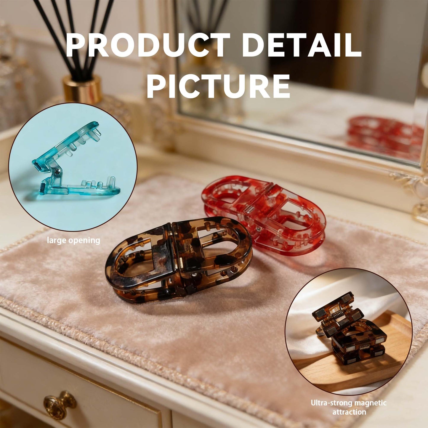 Upgrade Magnetic Hair Clips,Strong Hold Magnetic Styling Clips,Suitable for various hair types and everyday styling (F)