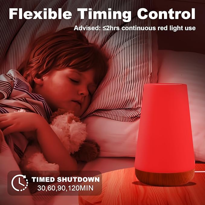 Upgraded Red Night Light for Sleep, 670nm Red Light Lamp with White Light 3000K-6500K, Timer & Stepless Dimming, Remote/Touch Control, 360° Bedroom Lighting, Portable & Hangable