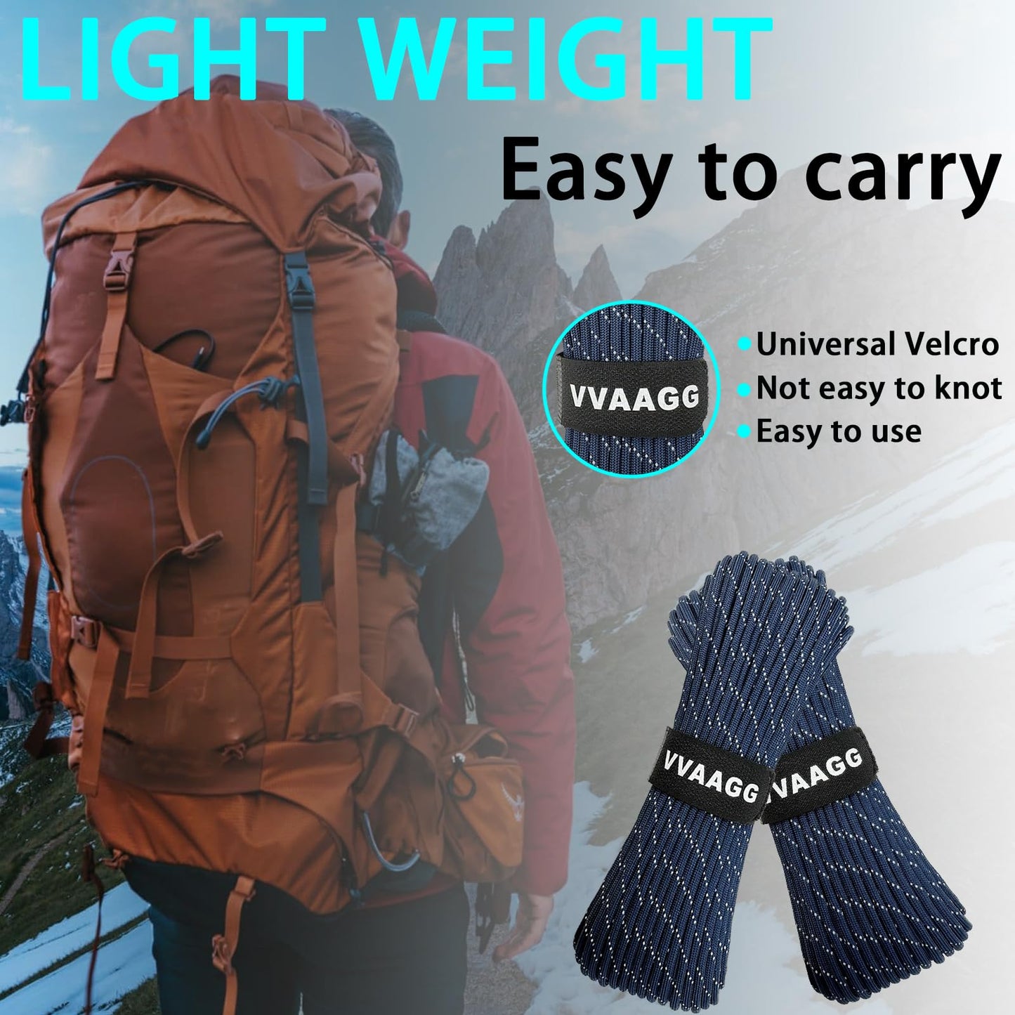 VVAAGG Reflective Paracord Rope 200FT, 7 Strand Nylon para Cord Lanyard Utility 550 Parachute Cord, 4mm Thin Tent Rope for Outdoor Camping Hiking (DKBlue 200FT)