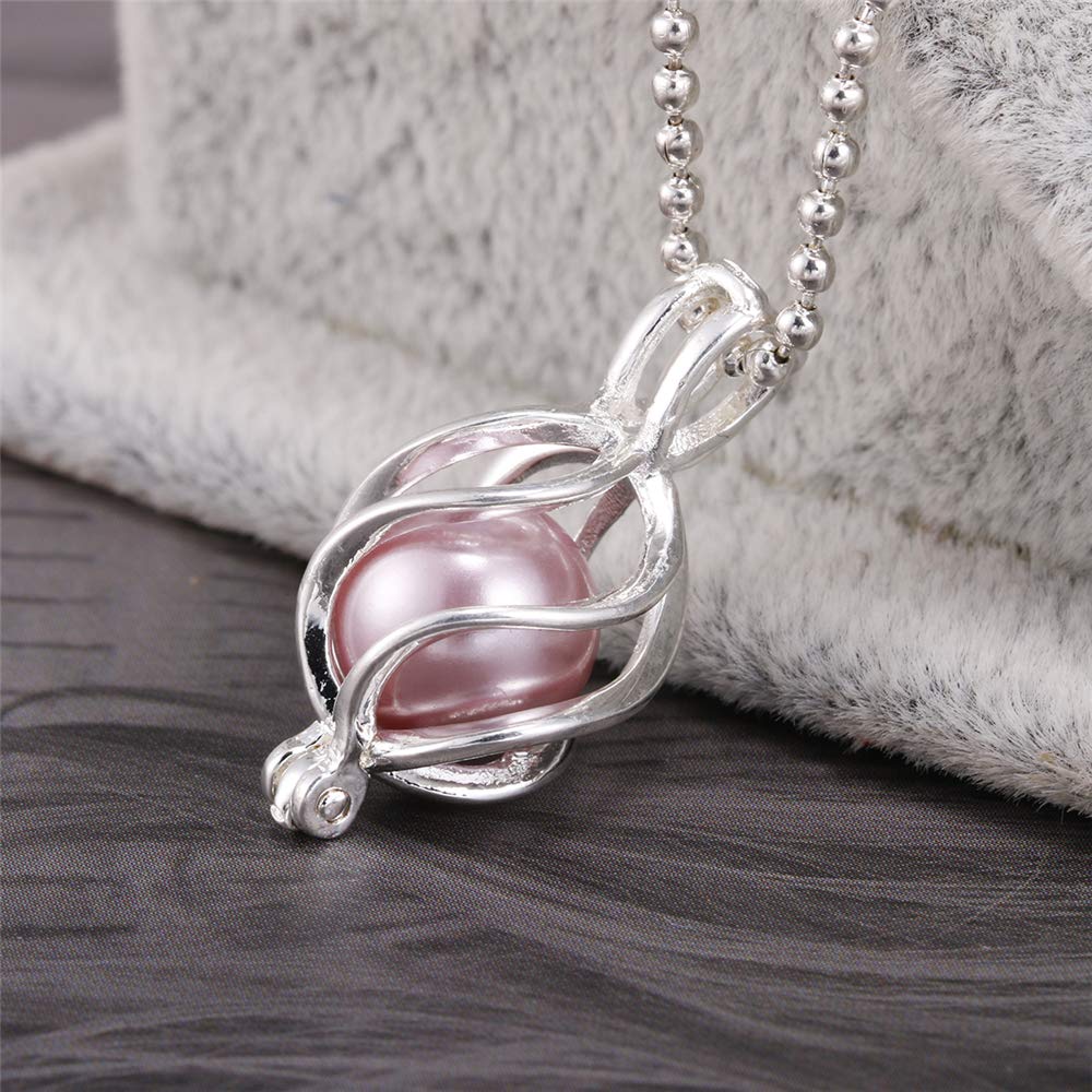 Vie jeune Mixed Pearl Cage Locket Pendants Set, Essential Oil Diffuser DIY Necklace Bracelet Jewelry Making Craft, Bulk Beads Aromatherapy Diffuser Charms Gifts for Women (Random 30pcs Silver)