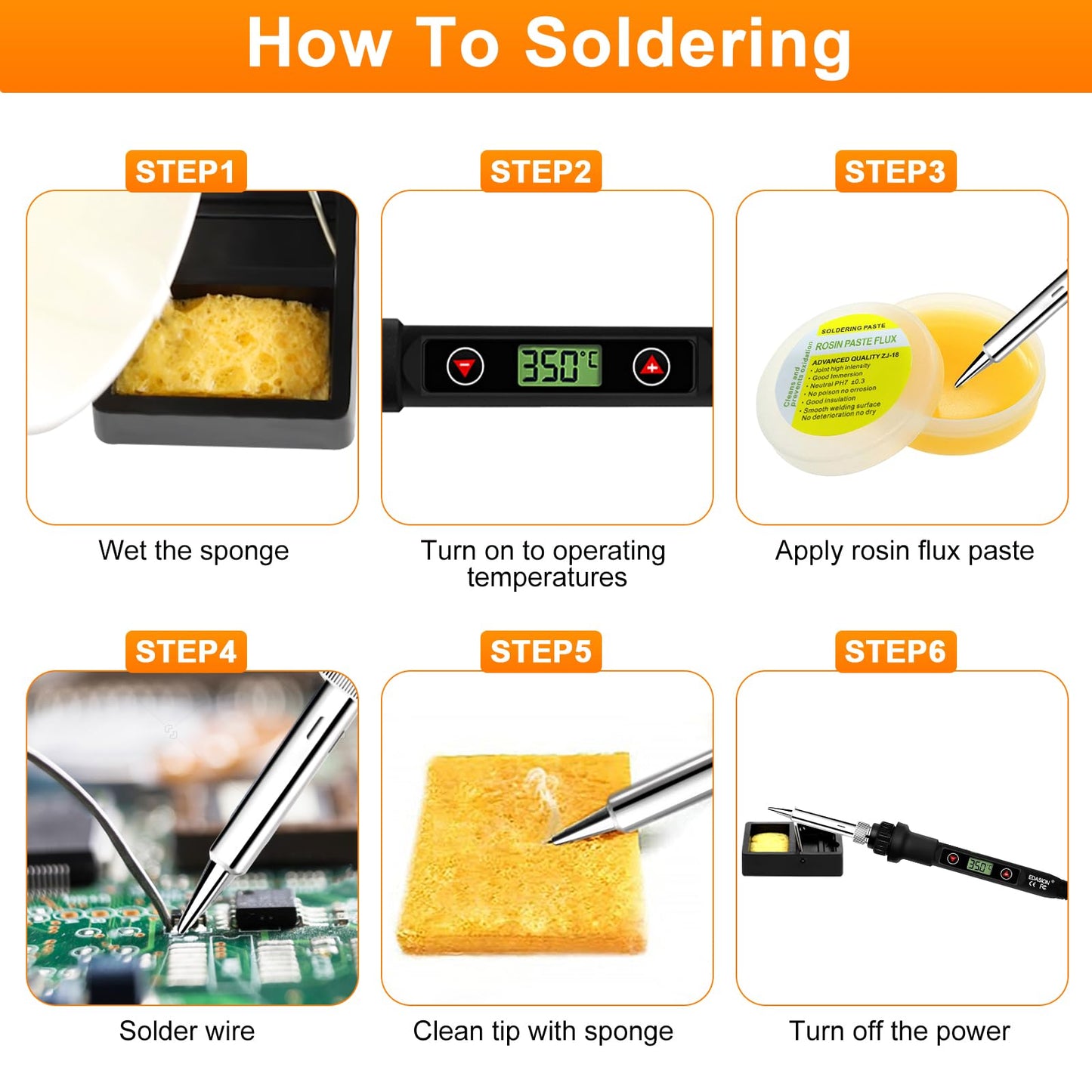 Soldering Iron Kit 80W LCD Adjustable Temperature 180-520℃ Solder Kit Electronics 13 in 1 Welding Tools with ON/OFF Switch, Solder Wire, Flux, 5 Soldering Tips, Desoldering Pump, Stand, Tweezers