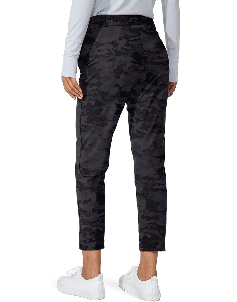 G Gradual Women's Pants with Deep Pockets 7/8 Stretch Sweatpants for Women Athletic, Golf, Lounge, Work (Black Camo, 3X-Large)
