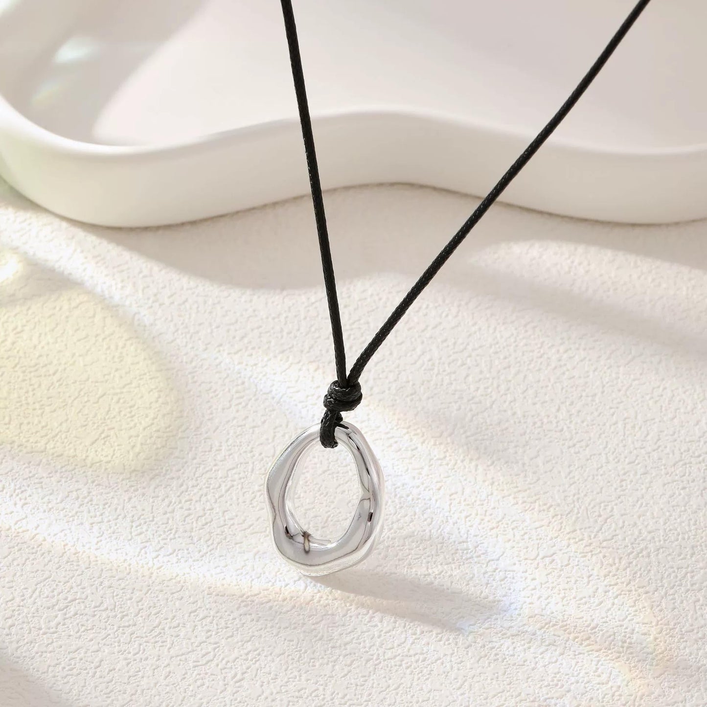 Hcrohihit Chunky Hollow Pendant Necklace for Women,Trendy Charm Big Circle Necklace Boho Punk Cowgirl Outfits Western Accessories (A-SL)