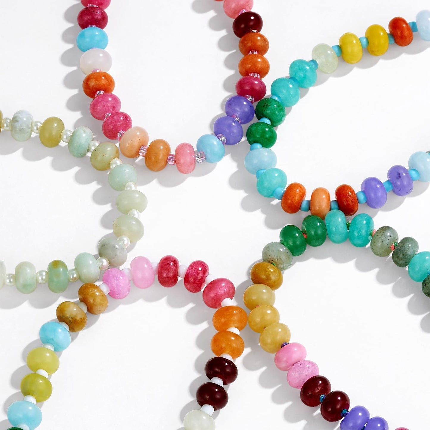 KissYan Beaded Bracelets for Women, Colorful Gemstone Boho Bead Bracelet for Beach, Natural Stone Handmade Summer Jewelry Gifts Style 5