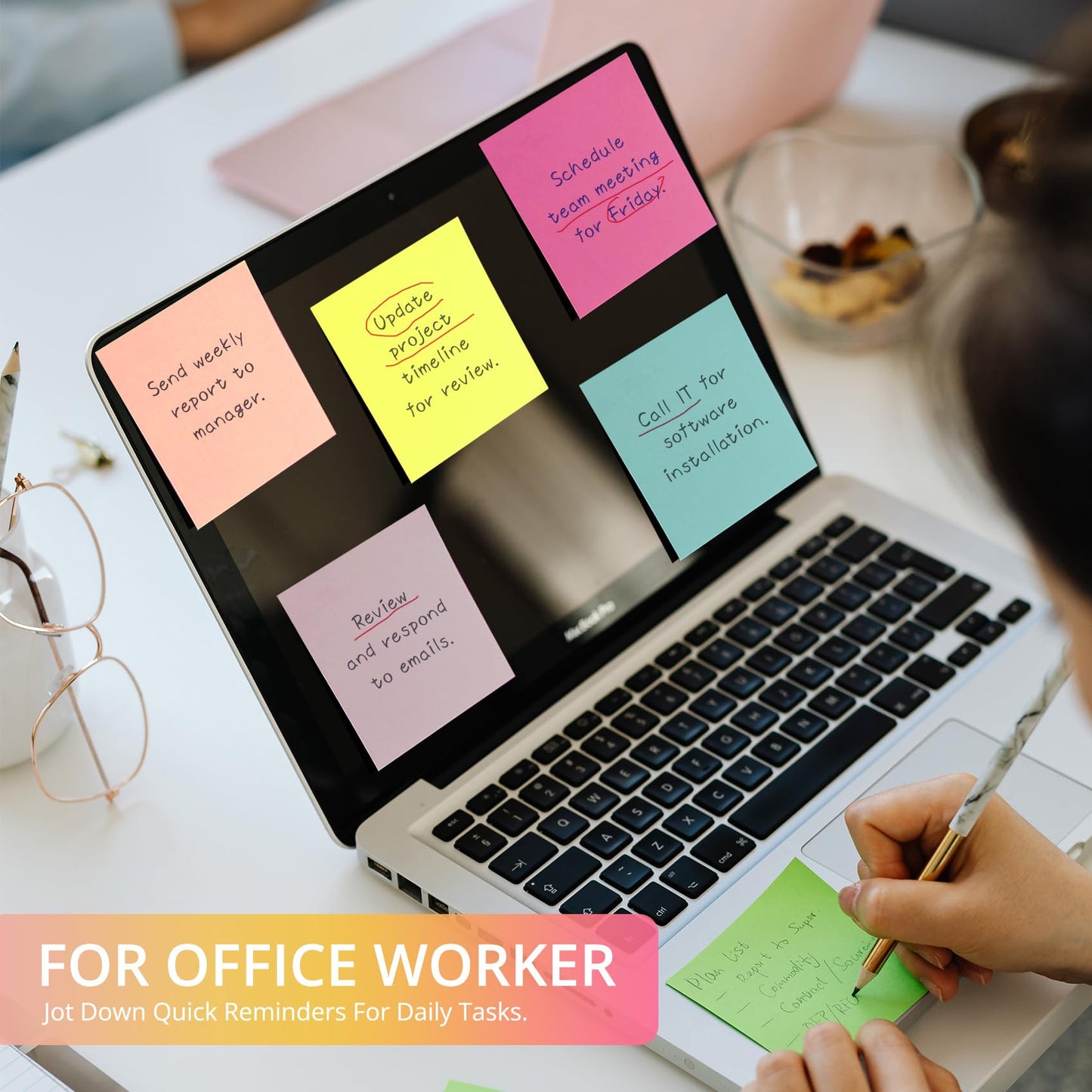 Sticky Notes, 36 Pads, 3x3 Inches Self-Stick Note Pads, Perfect for Office, Study, and Daily Life Organization - Bright