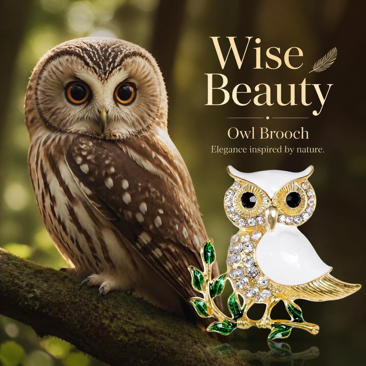Owl Brooch for Women Rhinestones and Enamel Owl Pin Animal Brooch Birthday Holiday for Wife Girlfriend Mother