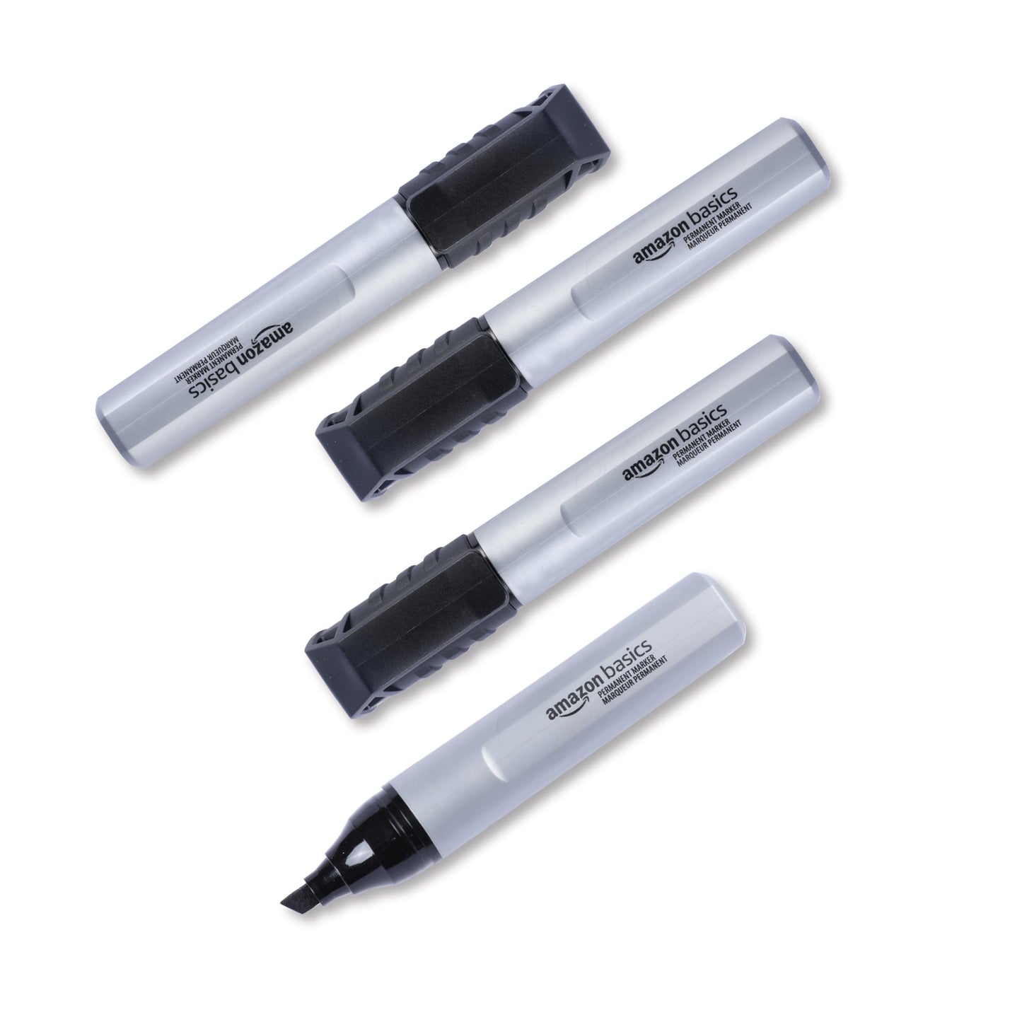 Amazon Basics Large Chisel Tip Permanent Markers, Quick Drying, Fade Resistant, Black, 12-Pack
