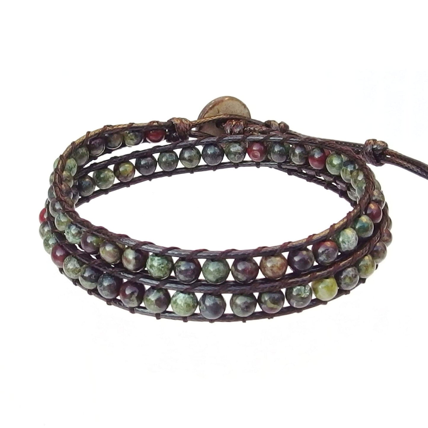 Ayriwoyi Leather Wrap Bracelet for Women Beaded Wrap Bracelets for Women Natural Stone Bracelet Womens Boho Adjustable Handmade Bracelet