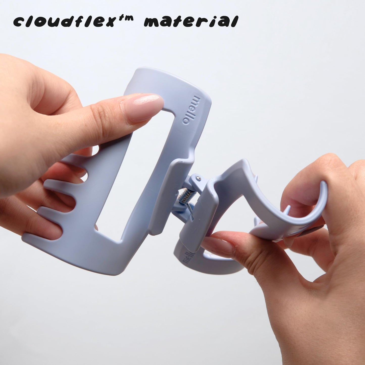 The Original Mello Hair Claw Clip Squishy Claw Clip Made in Korea Patent Pending 30021976 (Light Blue, Medium)