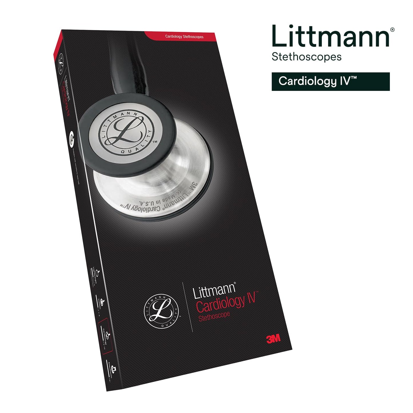 3M Littmann Cardiology IV Diagnostic Stethoscope, 6152, More Than 2X as Loud, Weighs Less, Stainless Steel Chestpiece, 27" Black Tube