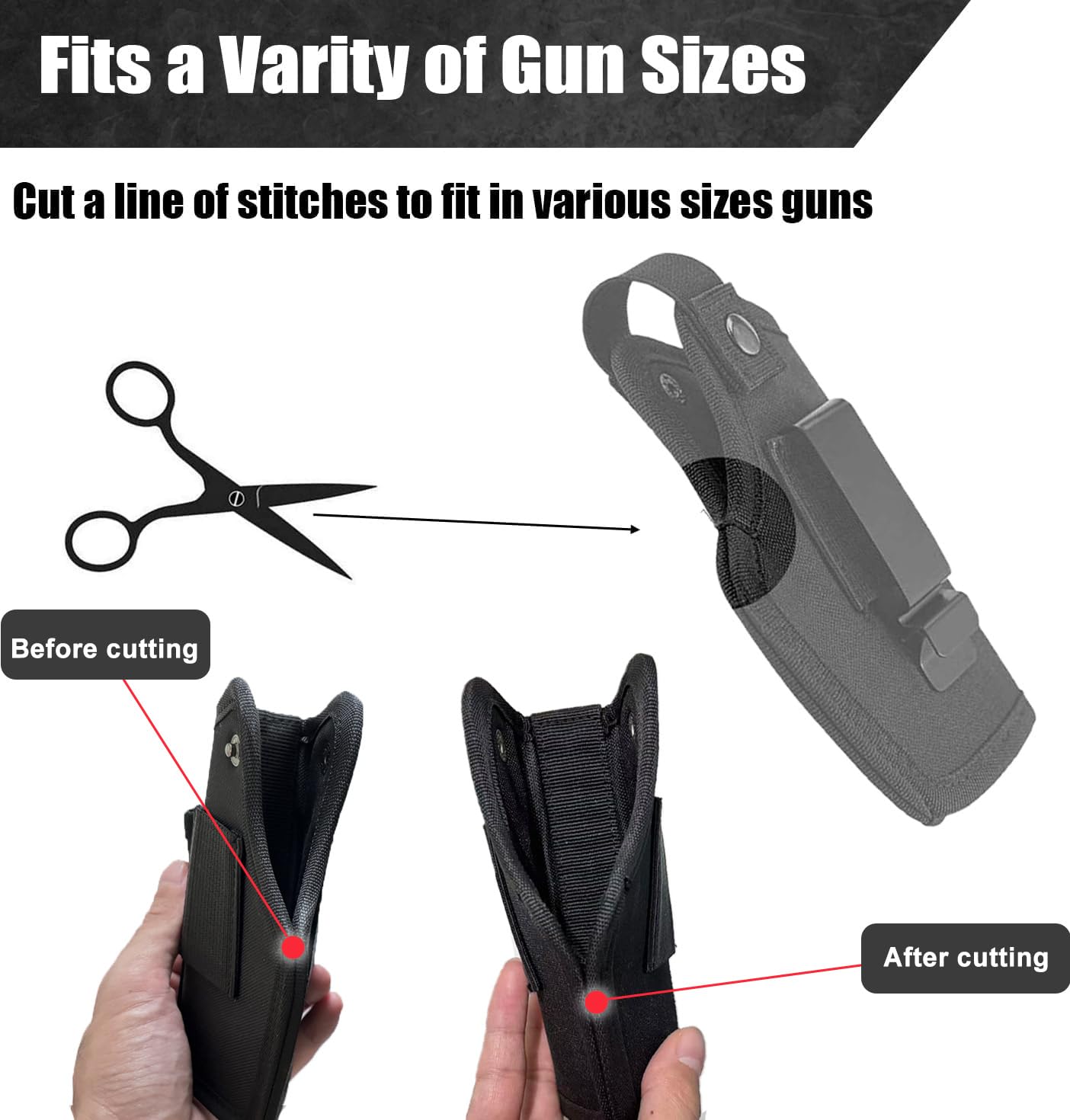 Gun Holster for Men/Women, 380 Holster, Pistol Holster for Glock 43x, IWB/OWB 9mm Holsters, Fits Glock19,17,23,26,27,42,43 S&W M&P Sig (Black)