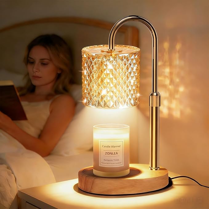 Candle Warmer Lamp with Timer, Candle Lamp with Dimmer, Wax Warmer Height Adjustable for Home Decor, Wax Melt Warmer for Scented Candles