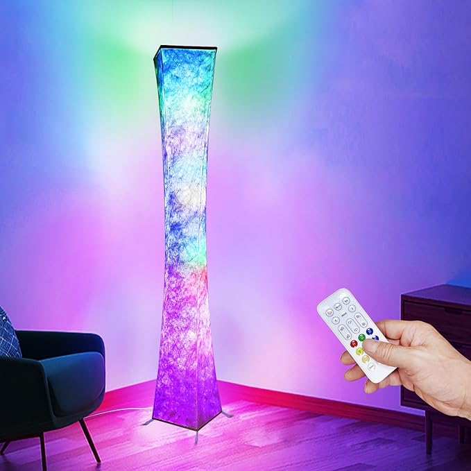Floor Lamp, RGB Color Changing Led Smart Lamp, Music Sync, APP Remote Control, 62'' Standing Lamp for Living Room Bedroom Game Room
