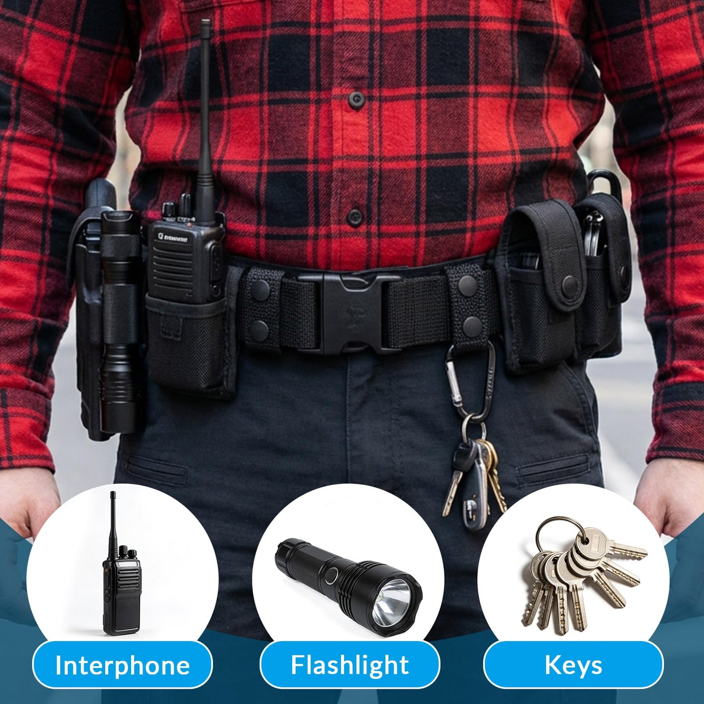 NEATABY 8 PCS Duty Belt Keepers, Tactical Gear Accessories, Nylon Double Snaps for 2"-2.25" Belts Fixing Police Belt Accessories, Belt Keepers for Police Officers, Firefighters, Prison Guards