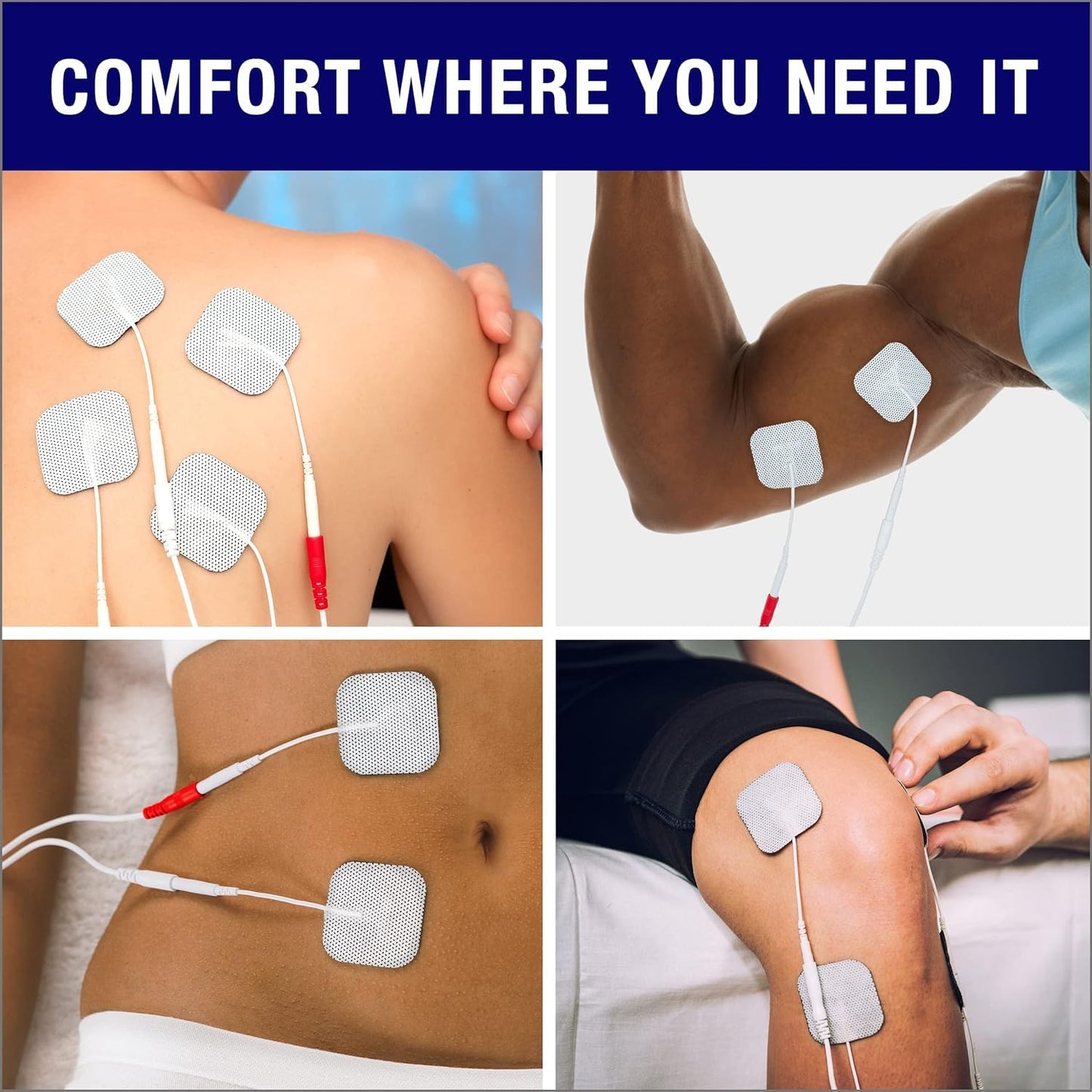 Syrtenty Tens Unit Electrodes Pads 2x2 20 Pcs Replacement Pads Electrode Patches for Electrotherapy