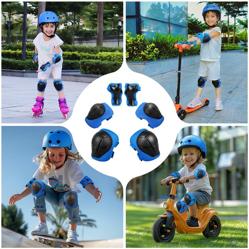 Besttravel Kids/Youth Knee Pad Elbow Pads Guards Protective Gear Set, Toddler Knee and Elbow Pads with Wrist Guards 3 in 1 for Skating Cycling Bike Rollerblading Scooter