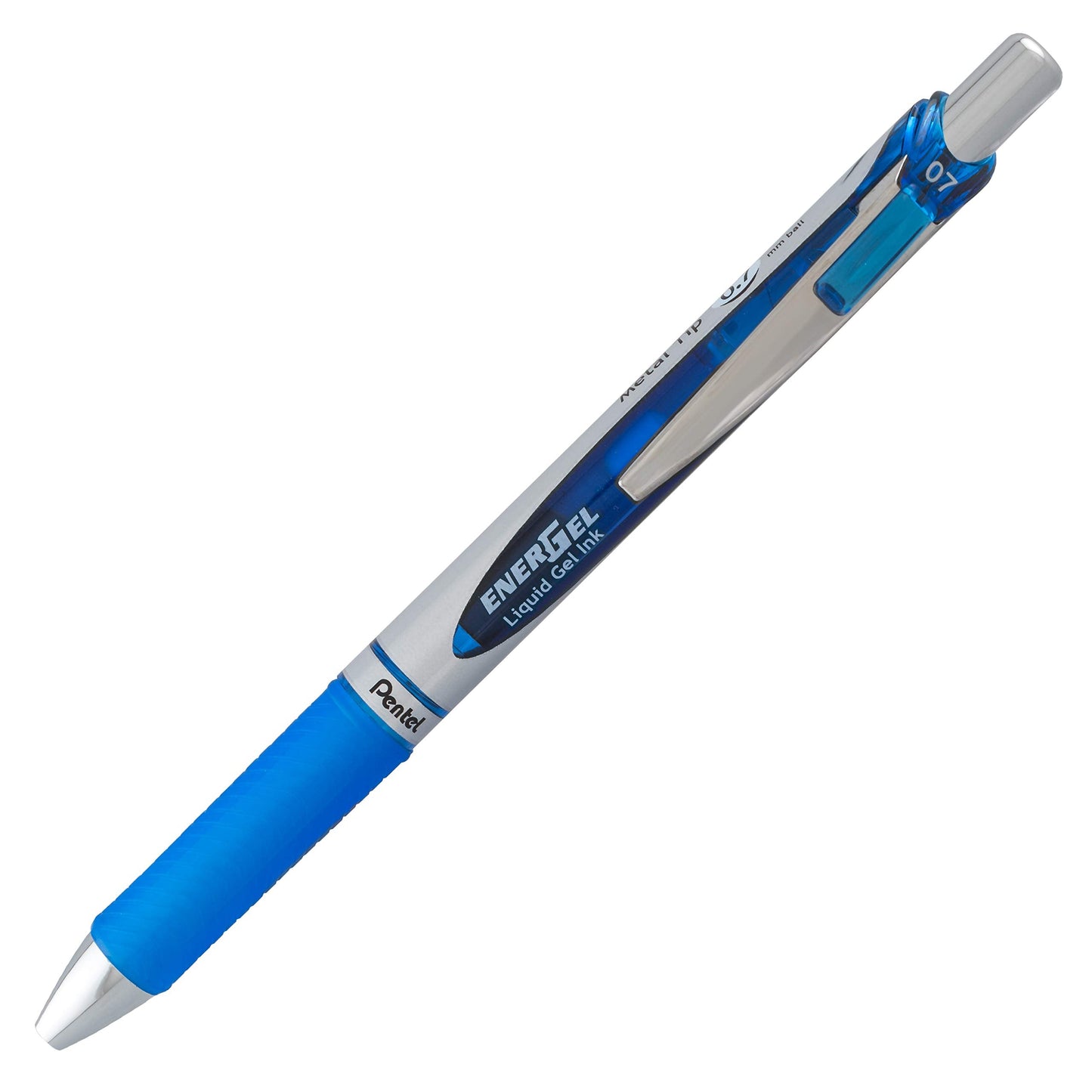 Pentel Energel 0.7 mm Rtx Retractable, 6 Black & 6 Blue Ink Pens Metal Tip, Medium Point Energel Liquid Gel Ink Pens 0.7 mm. Pack of 12