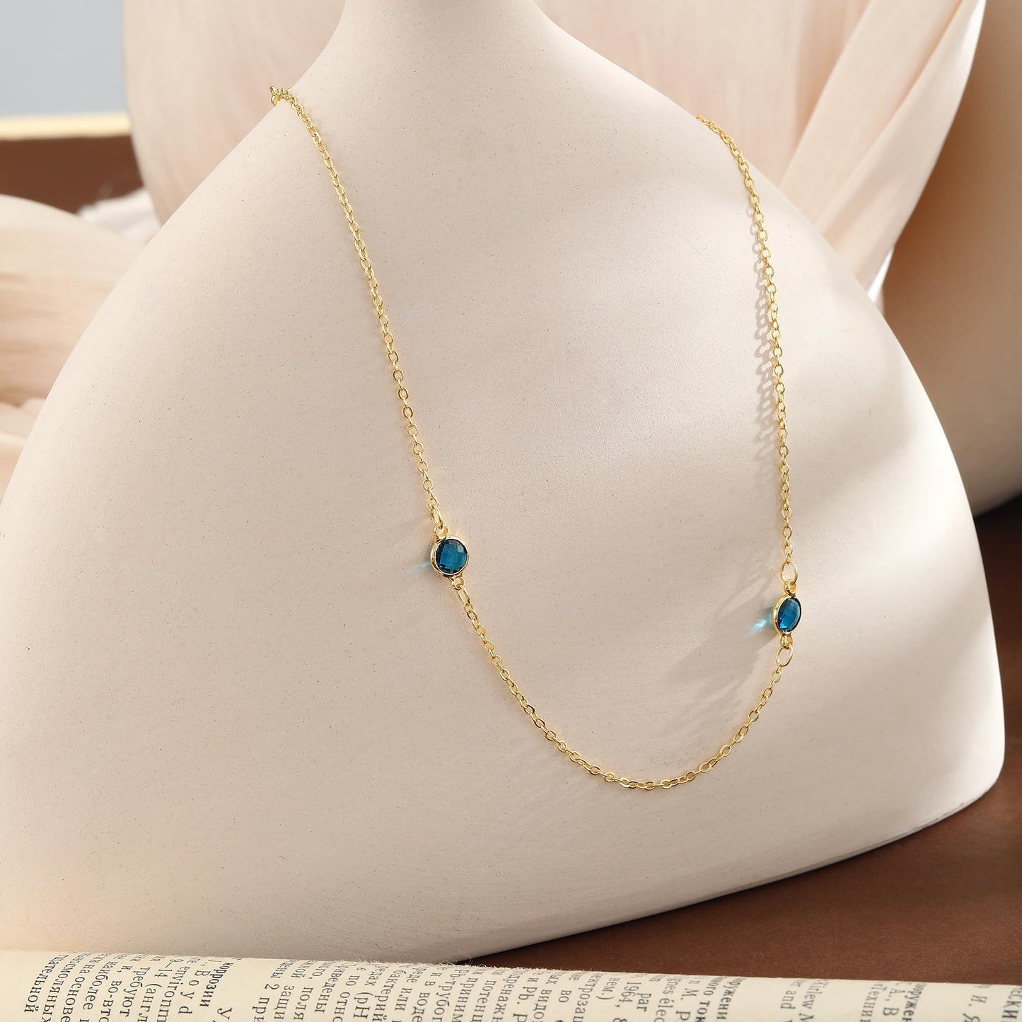 Waist Chain for Women 14K Gold Plated Body Jewelry Waist Chains Single Layer Three Dark Blue Round Diamond Gold Belly Chain Belly Belt Chains Sexy Adjustable Bikini Body Jewelry Daily Gifts for Women