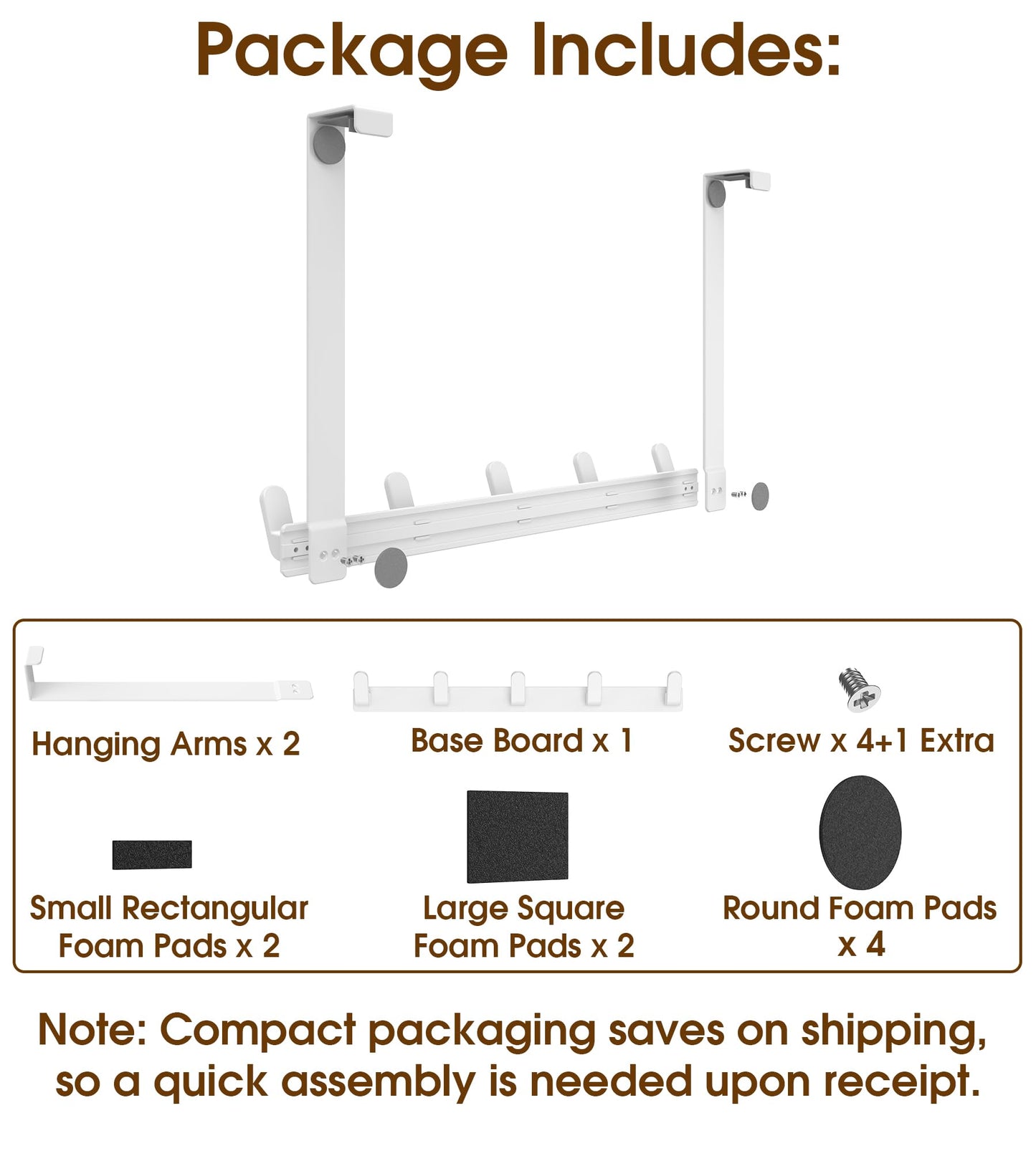 KitchLife Long Over The Door Hooks Hanger with 15.75" Extended Arms, Fits 1 3/8" Doors, L40U - Upgraded Thickened Heavy Duty Bathroom Accessories and Towel Rack Organization - 1 Pack, Glossy White