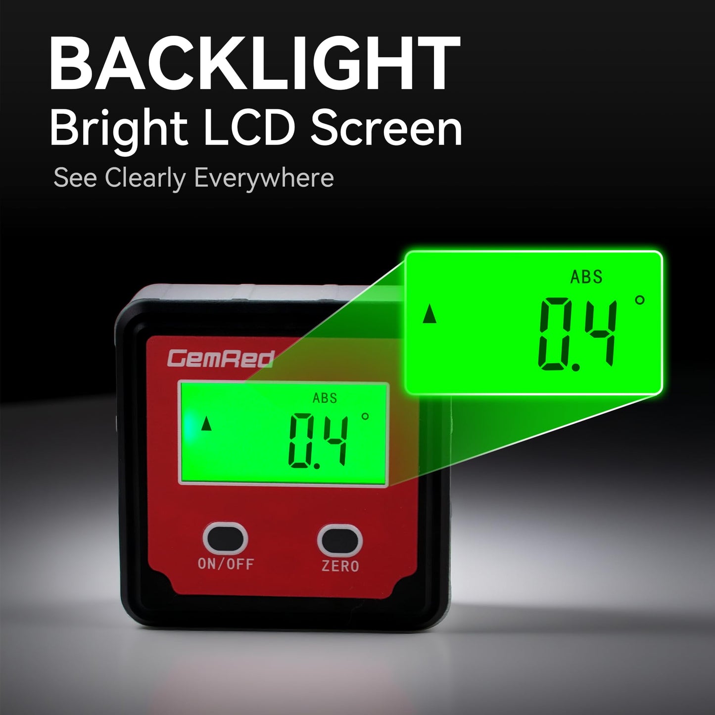 GemRed 82412 Digital Angle Gauge (Green Backlight)