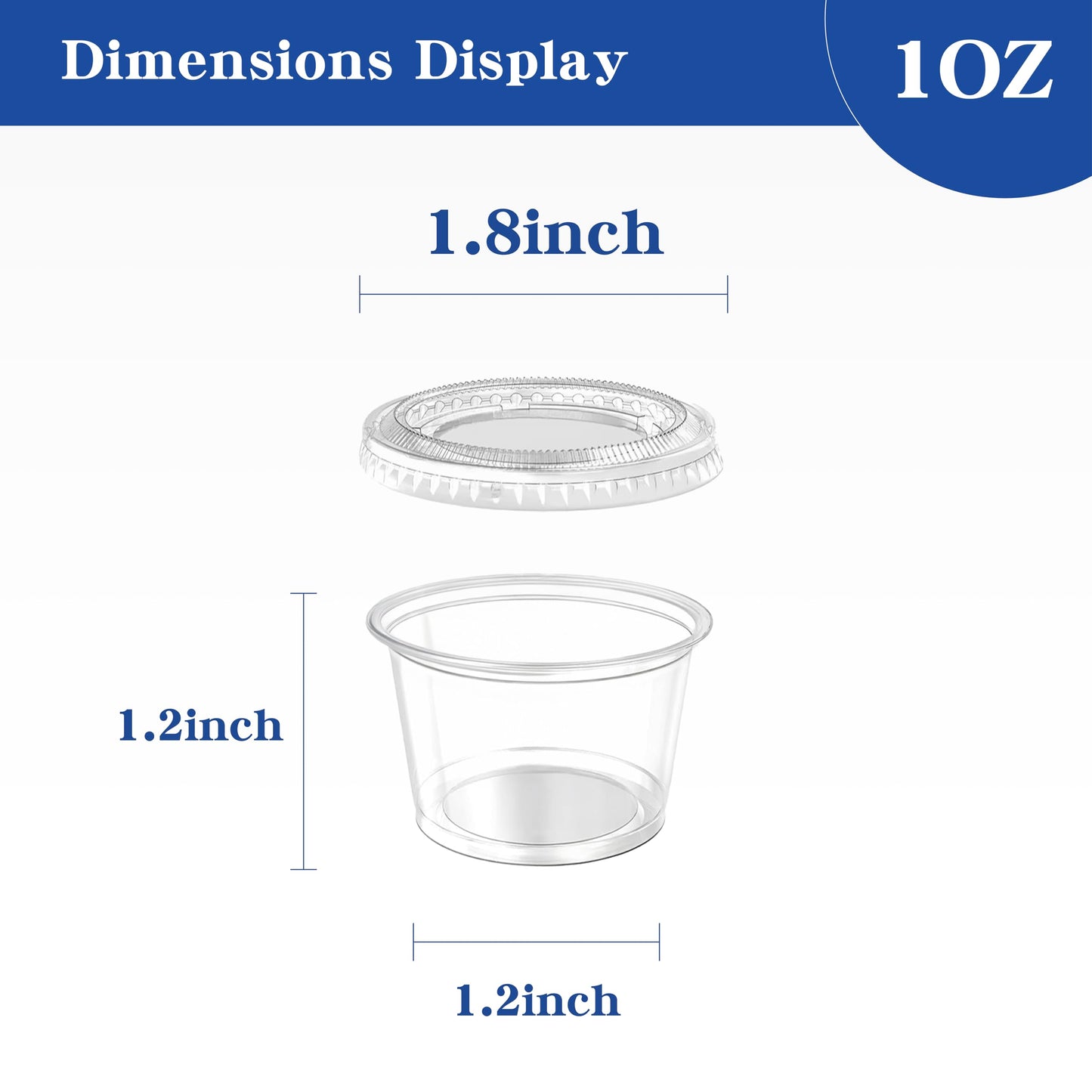 Fansyer 400 sets - 1 oz Containers with Lids, Jello Shot Cups with Lids, Bulk ＆ Clear Portion Cups, Disposable Small Plastic Containers for Salad Dressing, Condiments, Sauce, Snacks