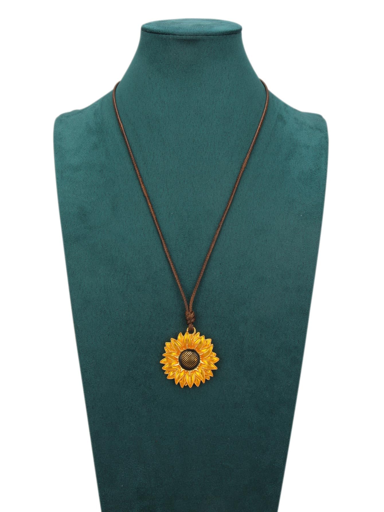 joymiao Long Chunky Necklaces for Women Vintage Necklace Sunflower Pendant Boho Style Choker Hippie Statement Necklace