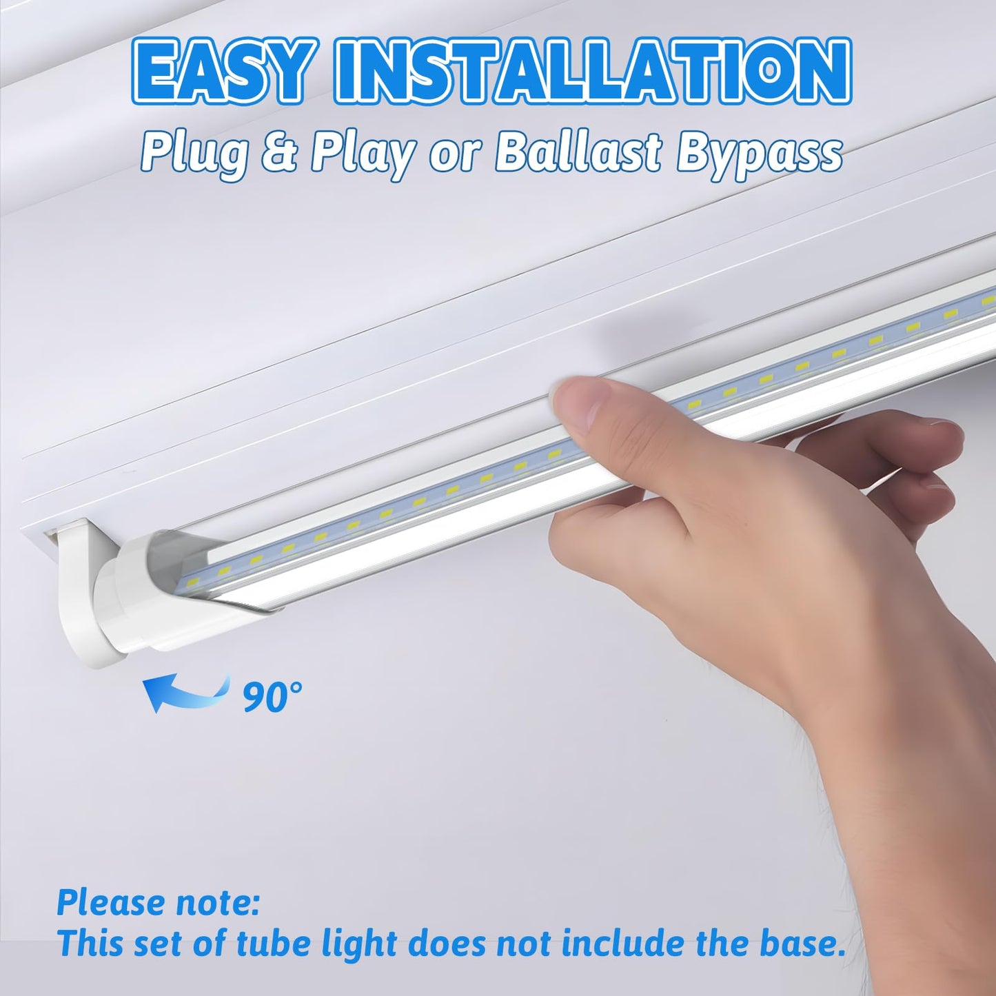 Romwish 2FT LED Tube Light, T8 T10 T12 Type B LED Light Bulb, 10W(24W Equiv.), 5000K Daylight, 1120LM, 24 Inch F20T12 Fluorescent Replacement, Remove Ballast, Double-Ended Power, Clear Cover, 4 Pack
