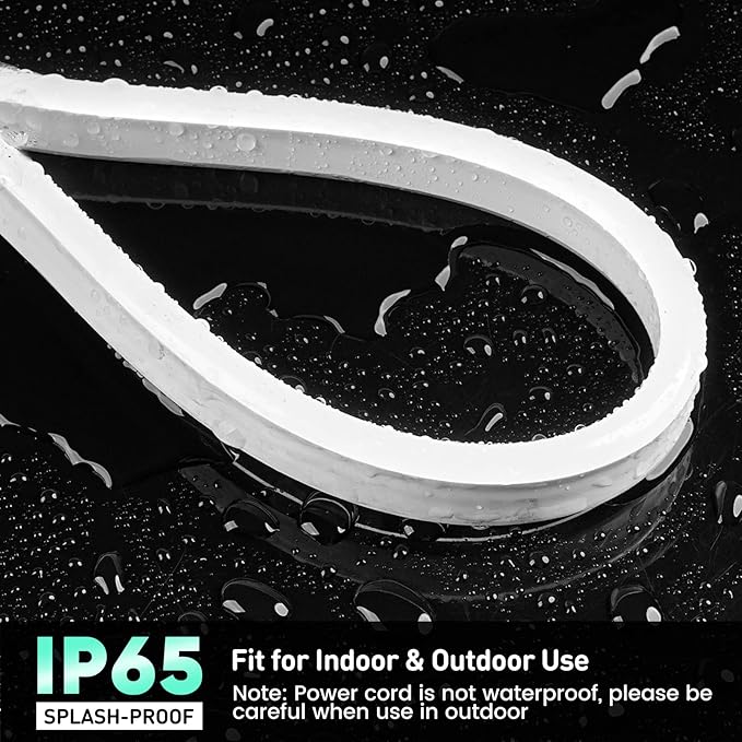 GZBtech Flexible LED Neon Rope Lights 100FT,AC 110-120V Waterproof Strip Light, 120 LEDs/M Cuttable Connectable Neon Lighting for Indoor Outdoor Home Decor/Commercial Use-Cold White 30M, ETL Listed