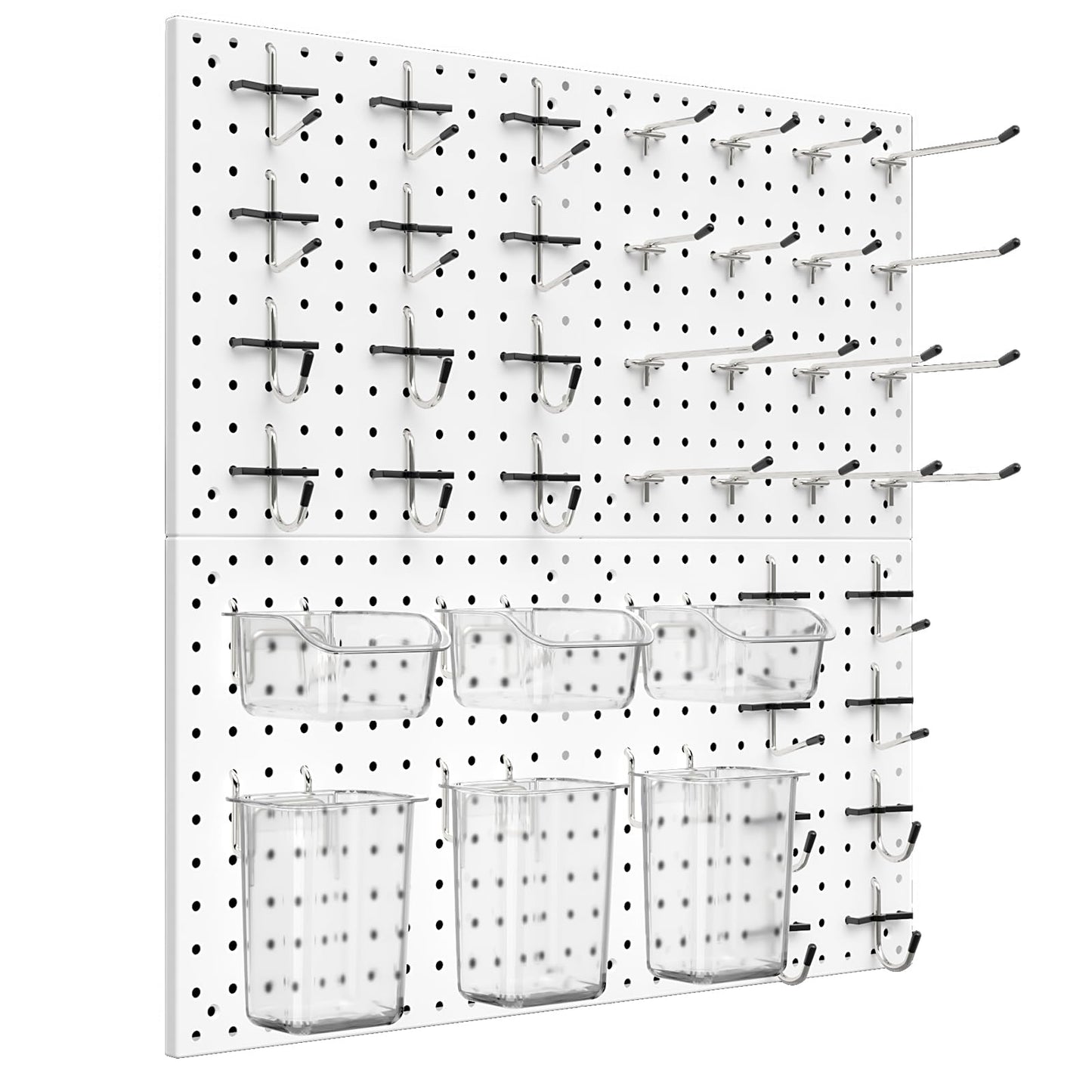 Daanxw Peg Board Kit, Includes Pegboard and Accessories,with Hooks and Bins,Peg Board Wall Organizer for Office,Ornaments Display,Crafts Organization (66, White)