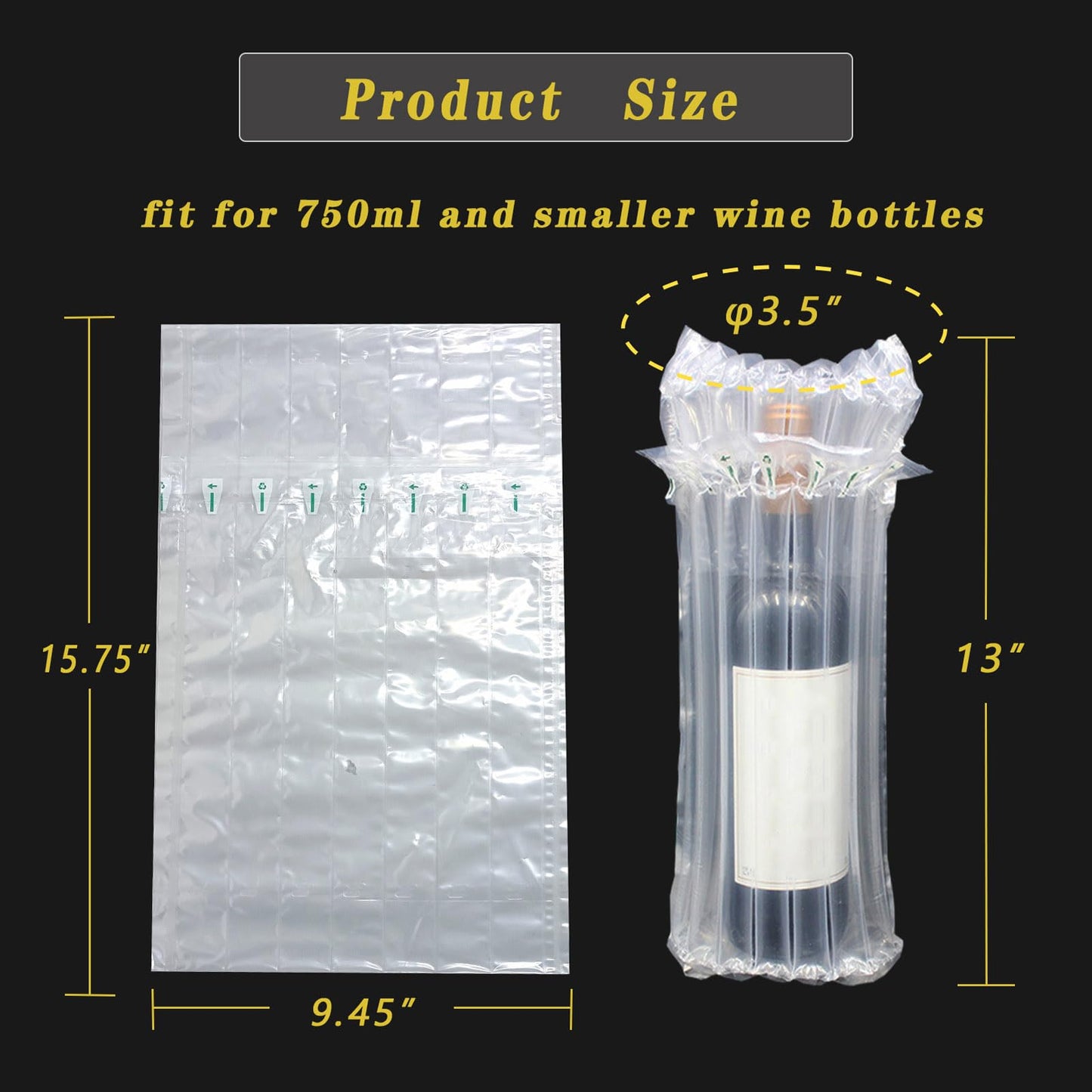STAYWILD 31 Packs Wine Bottle Travel Protector & Inflatable Bags Airplane,Air Column Bubble Cushion Wrap Pouches for Shipping Packing Transport