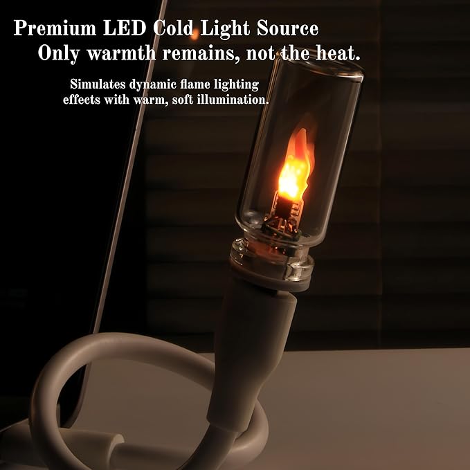 4PCS Mini USB Car Atmosphere Lights, Transparent & Frosted Shell Bottle Night Lights, Touch Control Candle Flame Ambient Lamp for Vehicle Holiday Party Camping Bedroom Decor.