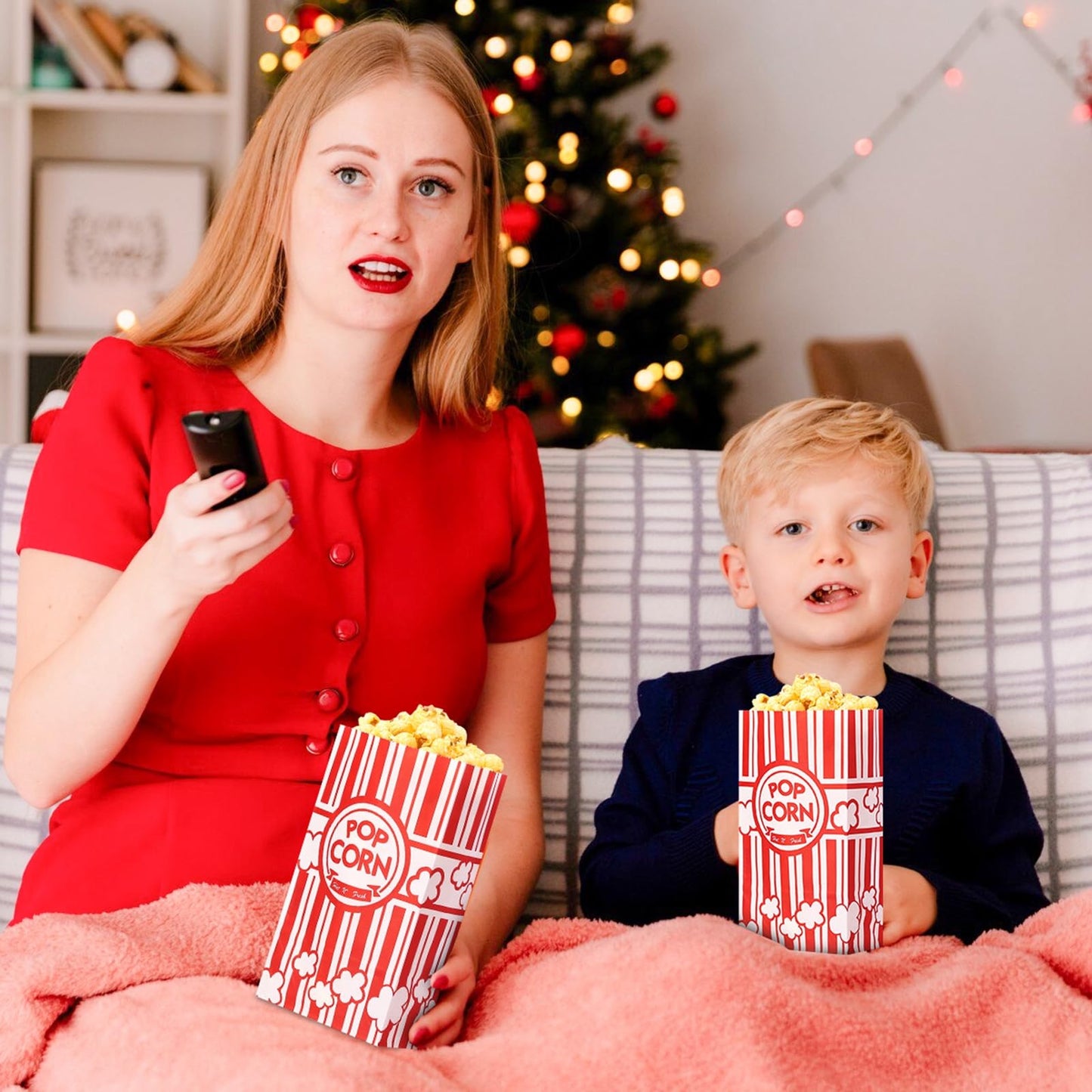Paper Popcorn Bags, 150 Pcs, 2 Oz Individual Servings Bulk for Popcorn Machine Movie Nights Birthday Party Kitchen Supplies