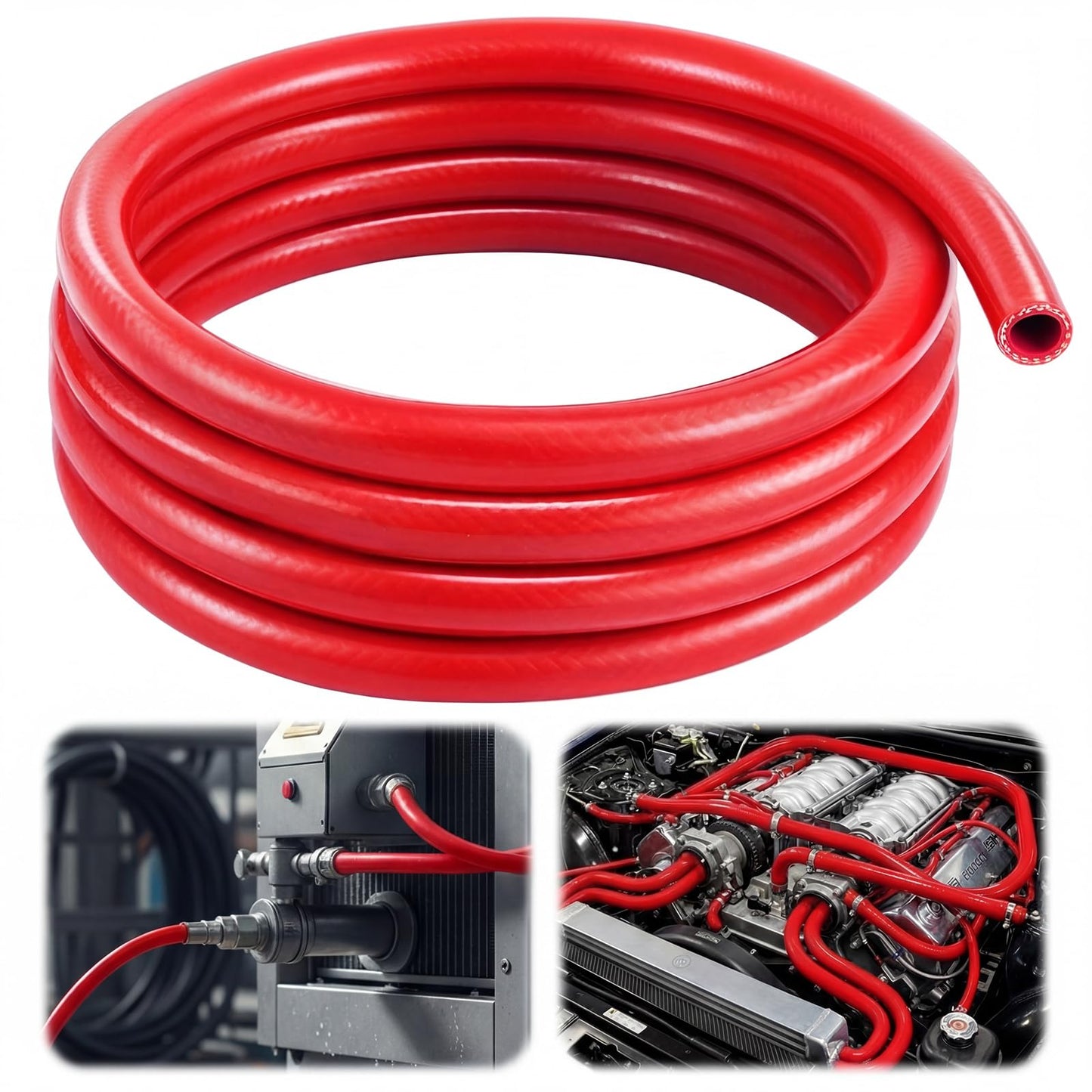 Outus 5/8 ID Silicone Heater Hose 10ft Roll, Coolant Radiator Straight 75 Psi Pressure Reinforced High Temperature for Water/gas