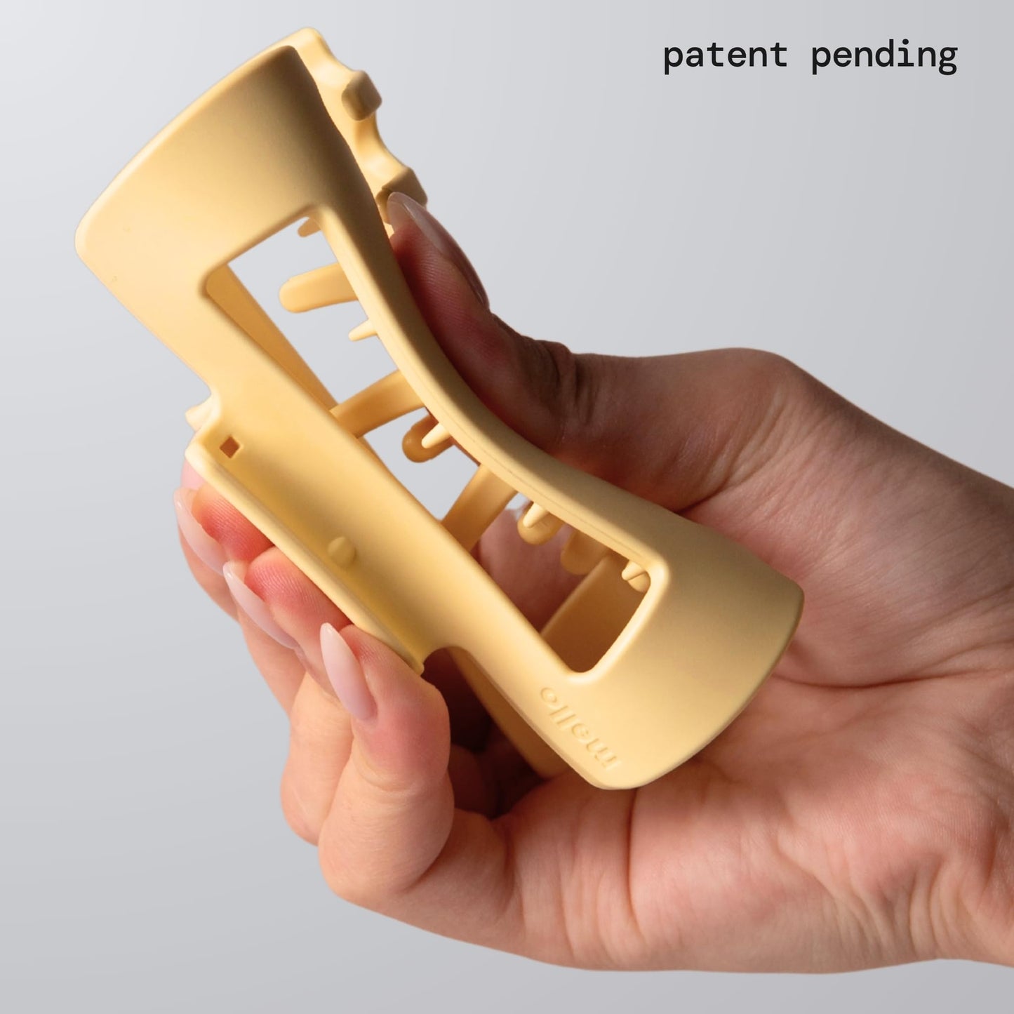 The Original Mello Hair Claw Clip Squishy Claw Clip Made in Korea Patent Pending 30021976 (Yellow, Medium)
