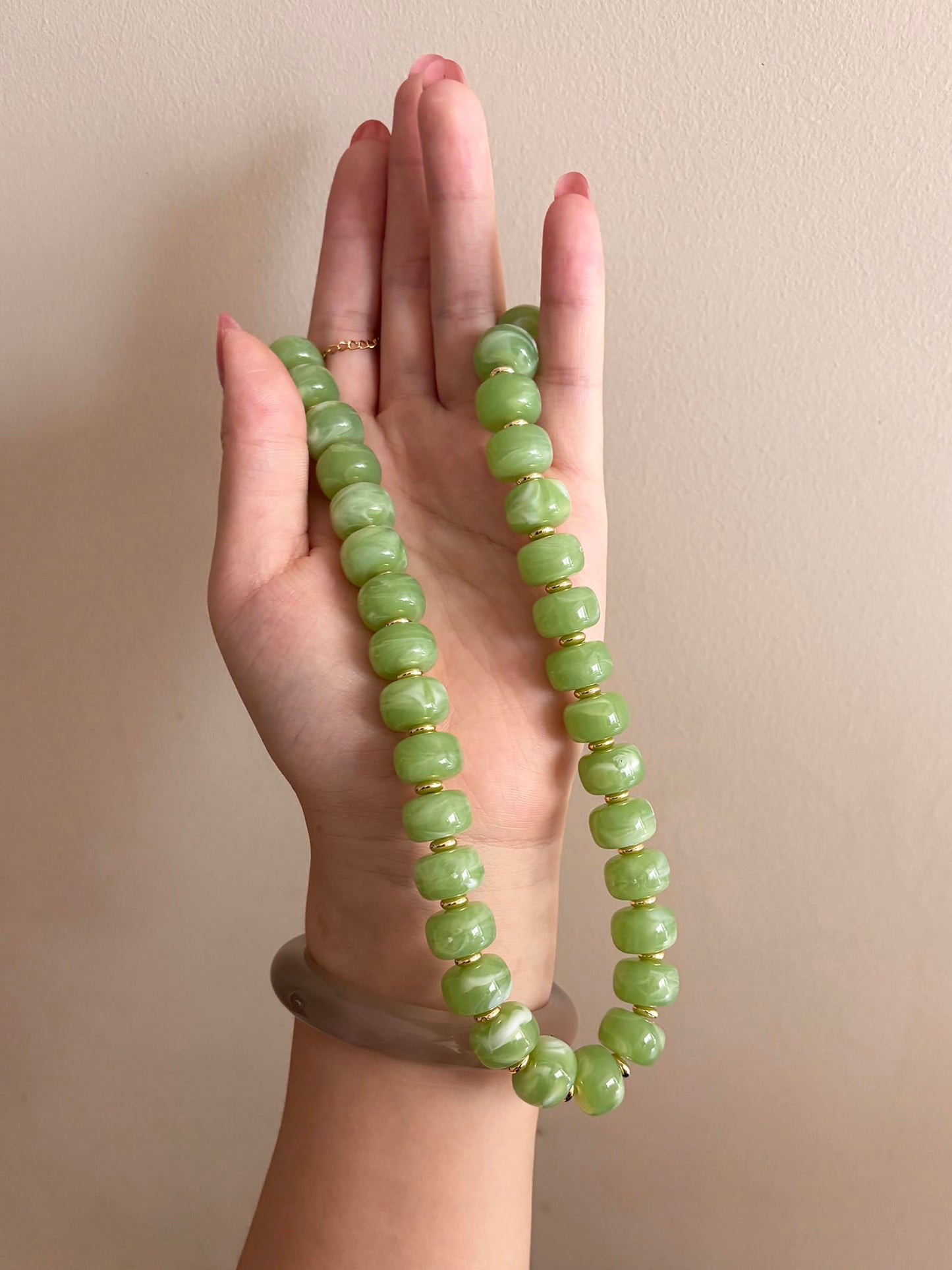 joymiao Bead Choker Necklace for Women Gemstone Beaded Necklace Chunky Beaded Necklaces Big Bead Choker Trendy Summer Jewelry