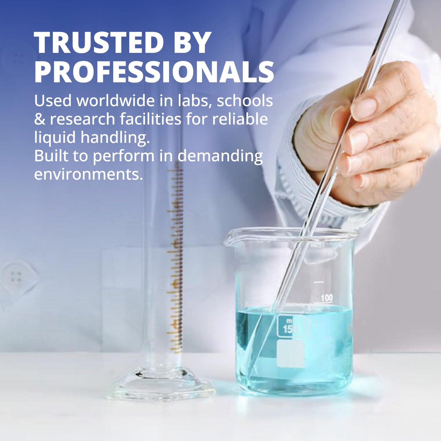 United Scientific™ Glass Beaker 5000mL, Low Form Griffin 3.3 Borosilicate, Double Scale Graduated Lab Beaker, ASTM-E960 Autoclavable Chemistry Glassware for Research, Educators, 1 Each