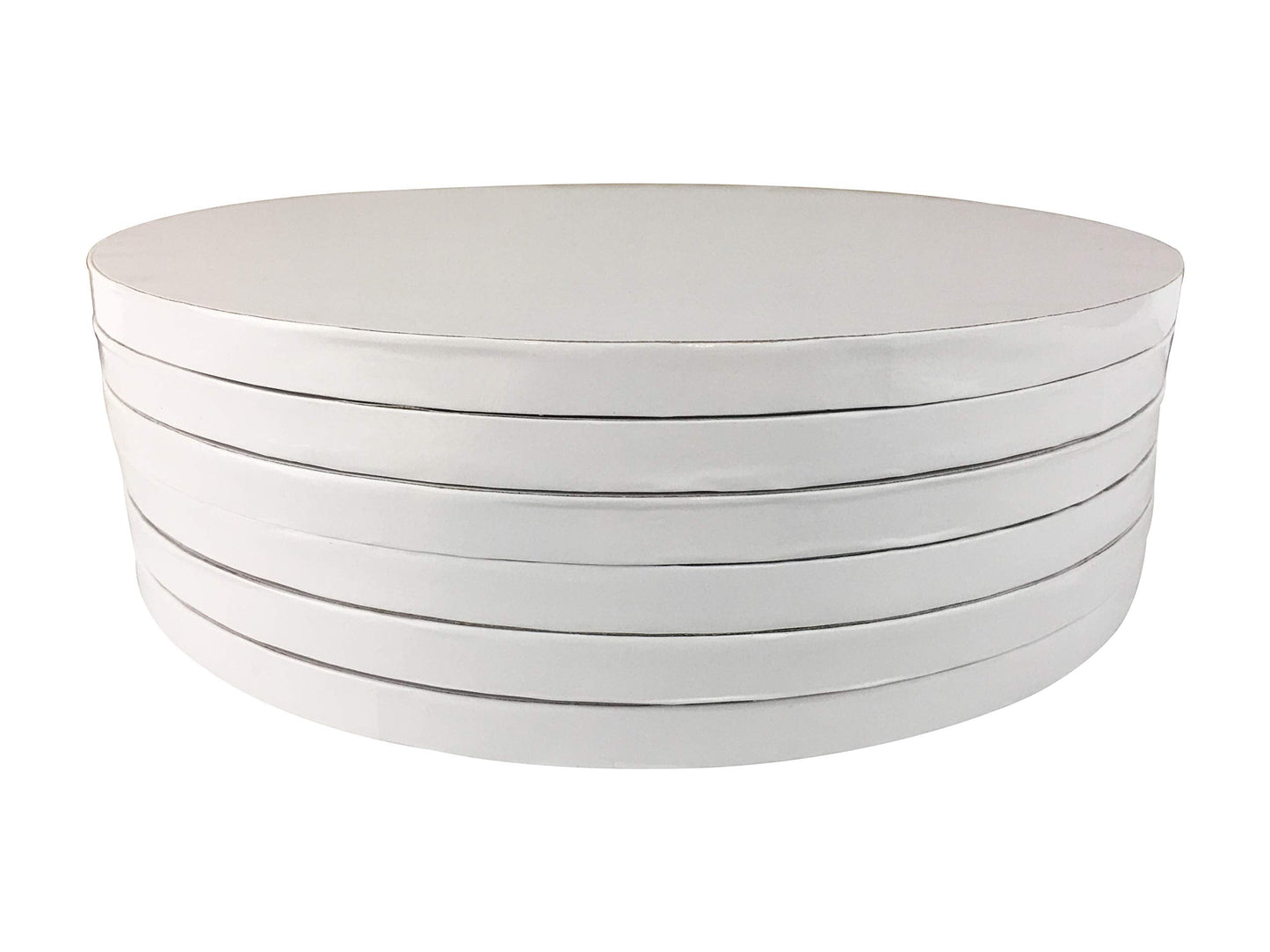 8 Inch Cake Board Drums Round, 6-Pack, White, Sturdy 1/2" Thick for Heavy Or Multi-Tiered Cakes