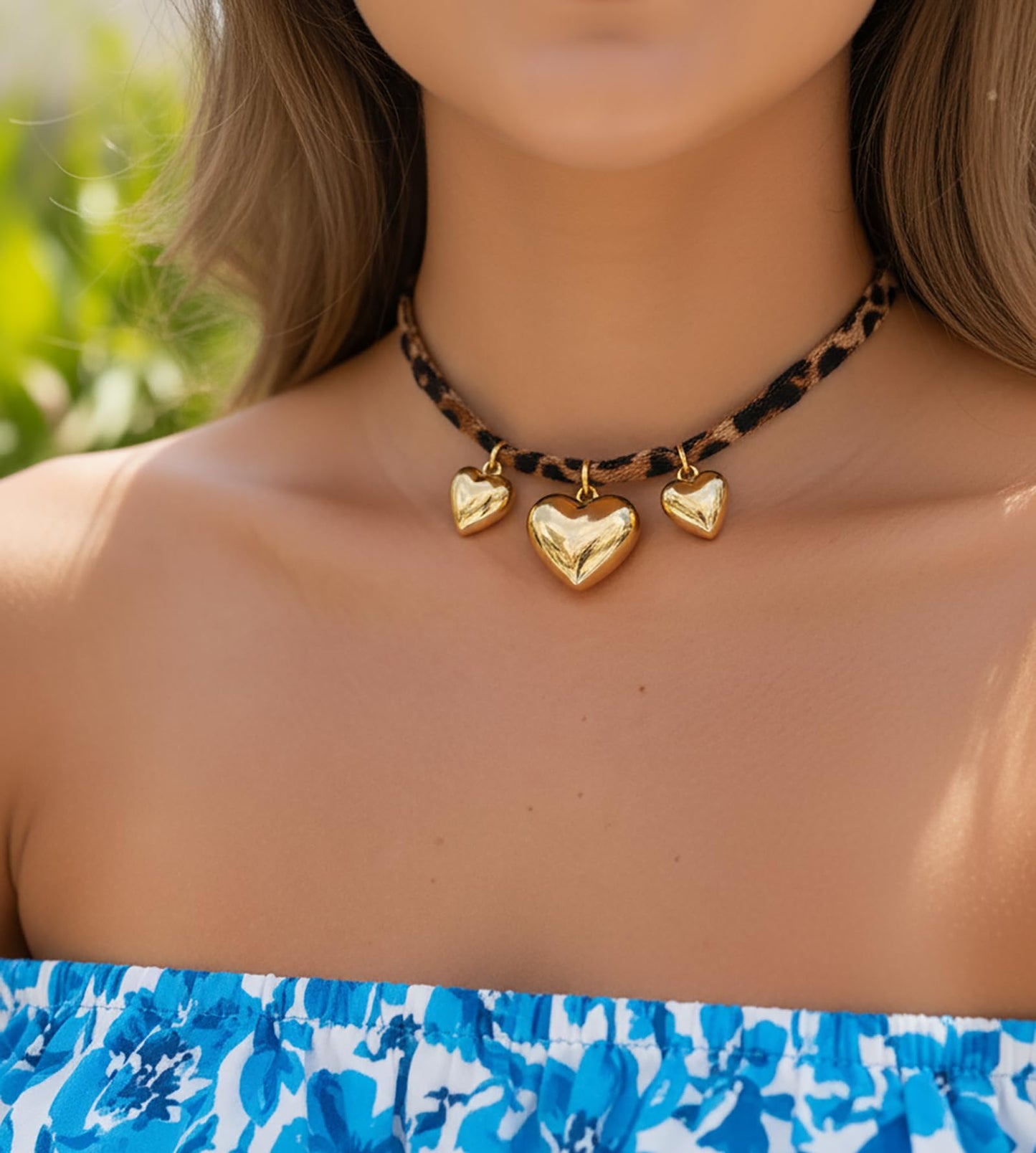 Wailike Scarf Necklace with Charm for Women Leopard Choker Necklaces Silk Tie Necklaces Scarfs Choker Necklaces Jewelry GD4