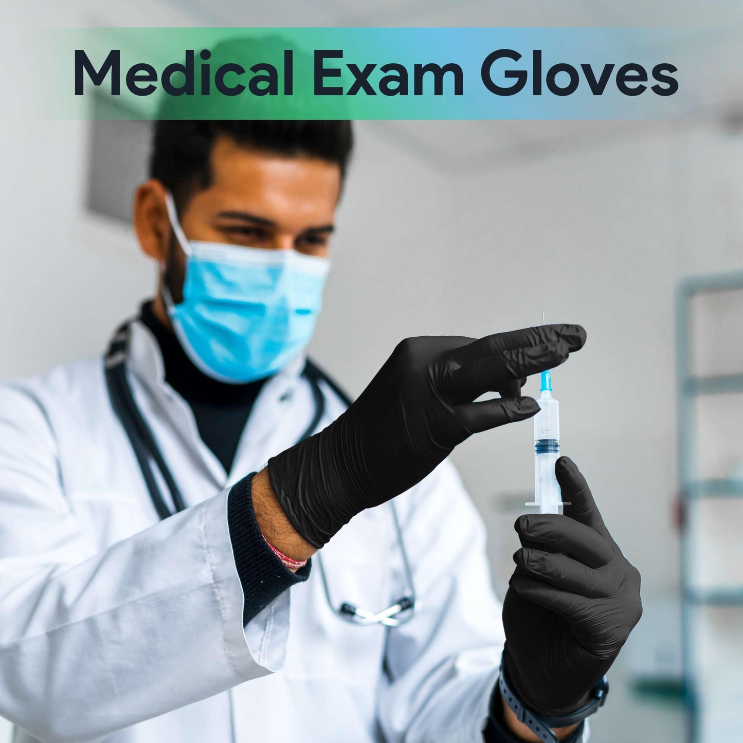 Black Nitrile Gloves Large, Case of 1000-3 Mil Disposable Rubber Gloves, Latex-Free, Powder-Free - Medical Exam Grade for Food Prep, Cleaning, Lab Use - Textured Grip - Click-Medical
