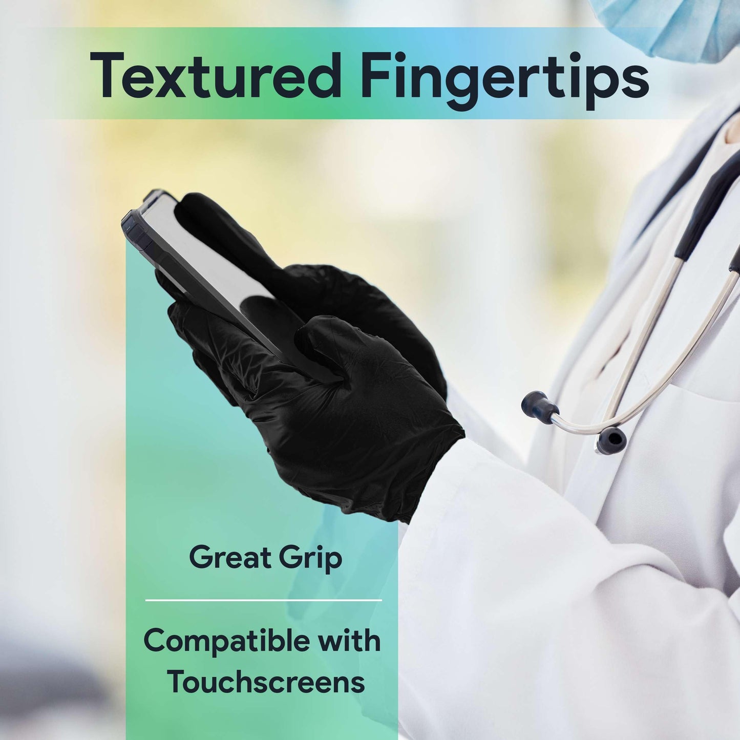 Black Nitrile Gloves Large, Case of 1000-3 Mil Disposable Rubber Gloves, Latex-Free, Powder-Free - Medical Exam Grade for Food Prep, Cleaning, Lab Use - Textured Grip - Click-Medical