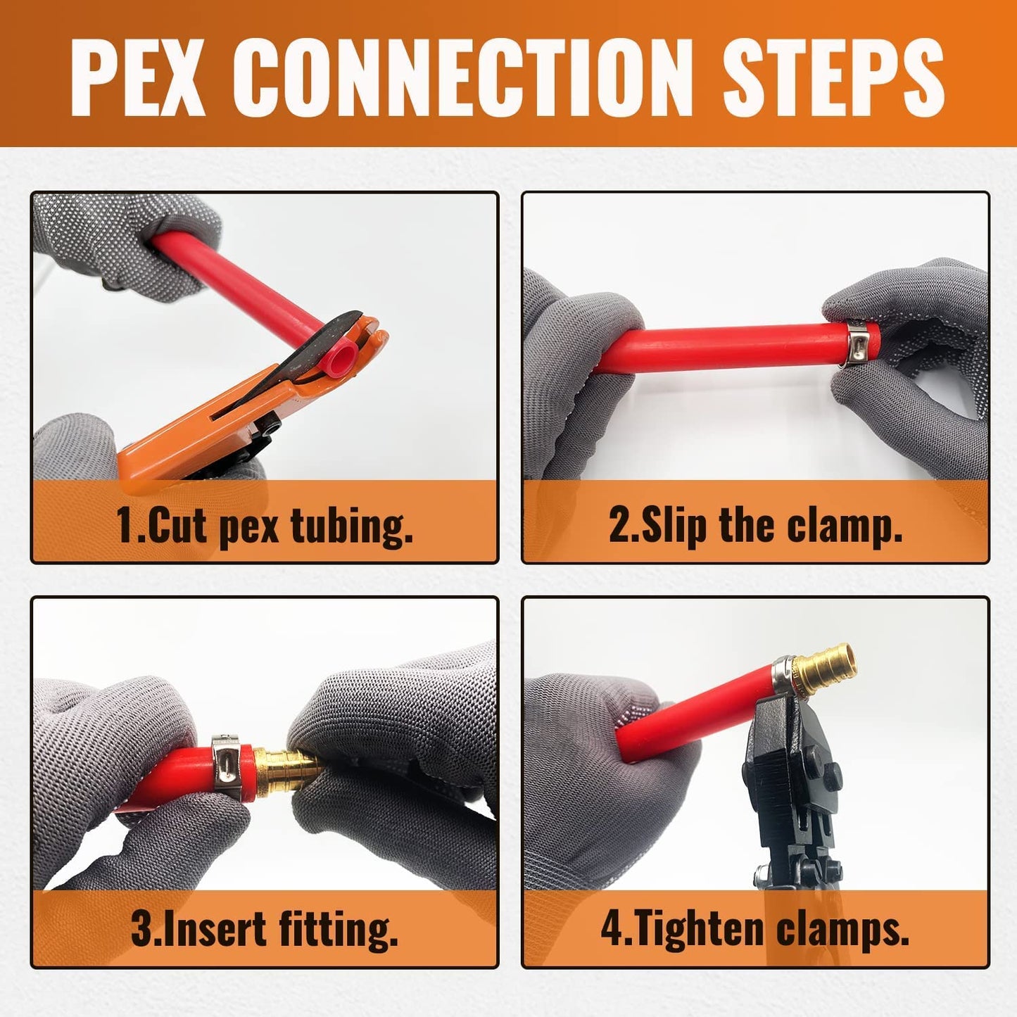 SUNGATOR 30-Pack 1/2 Inch PEX Fittings, 10 Each Elbow Tee Coupling, No Lead Brass, Pex Fitting 1/2 Inch Assortment, UPC, NSF Certified